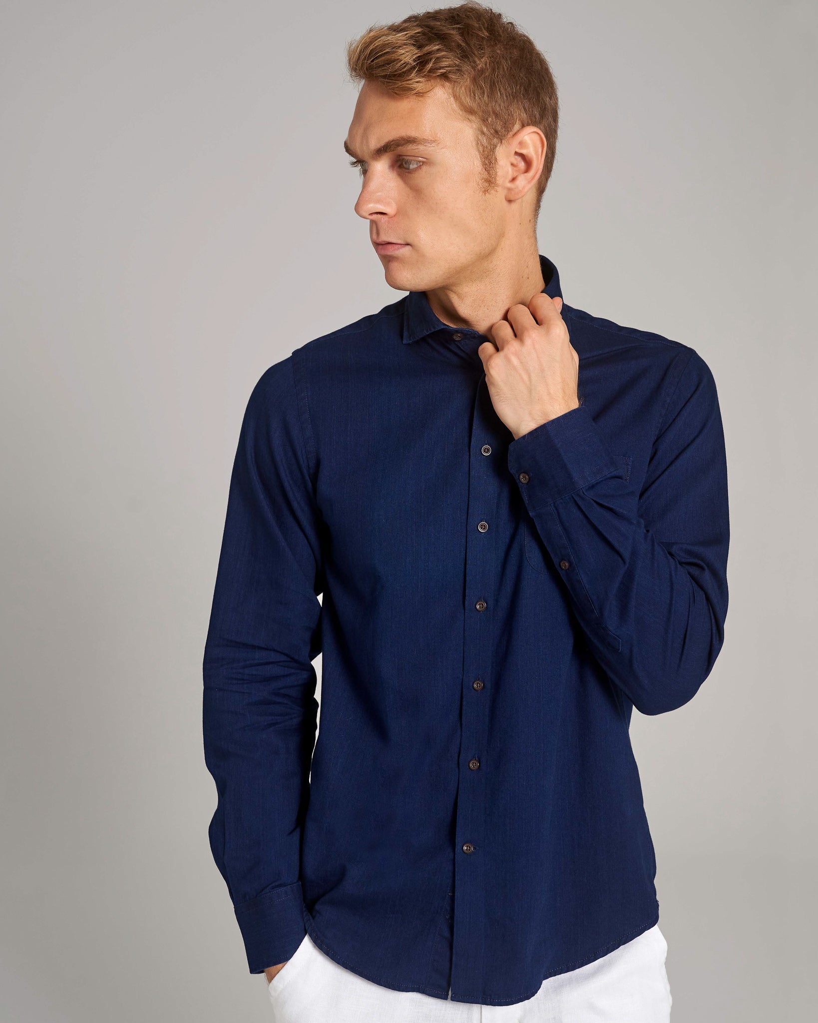 BS Lando Casual Modern Fit Skjorta - Mörk indigo