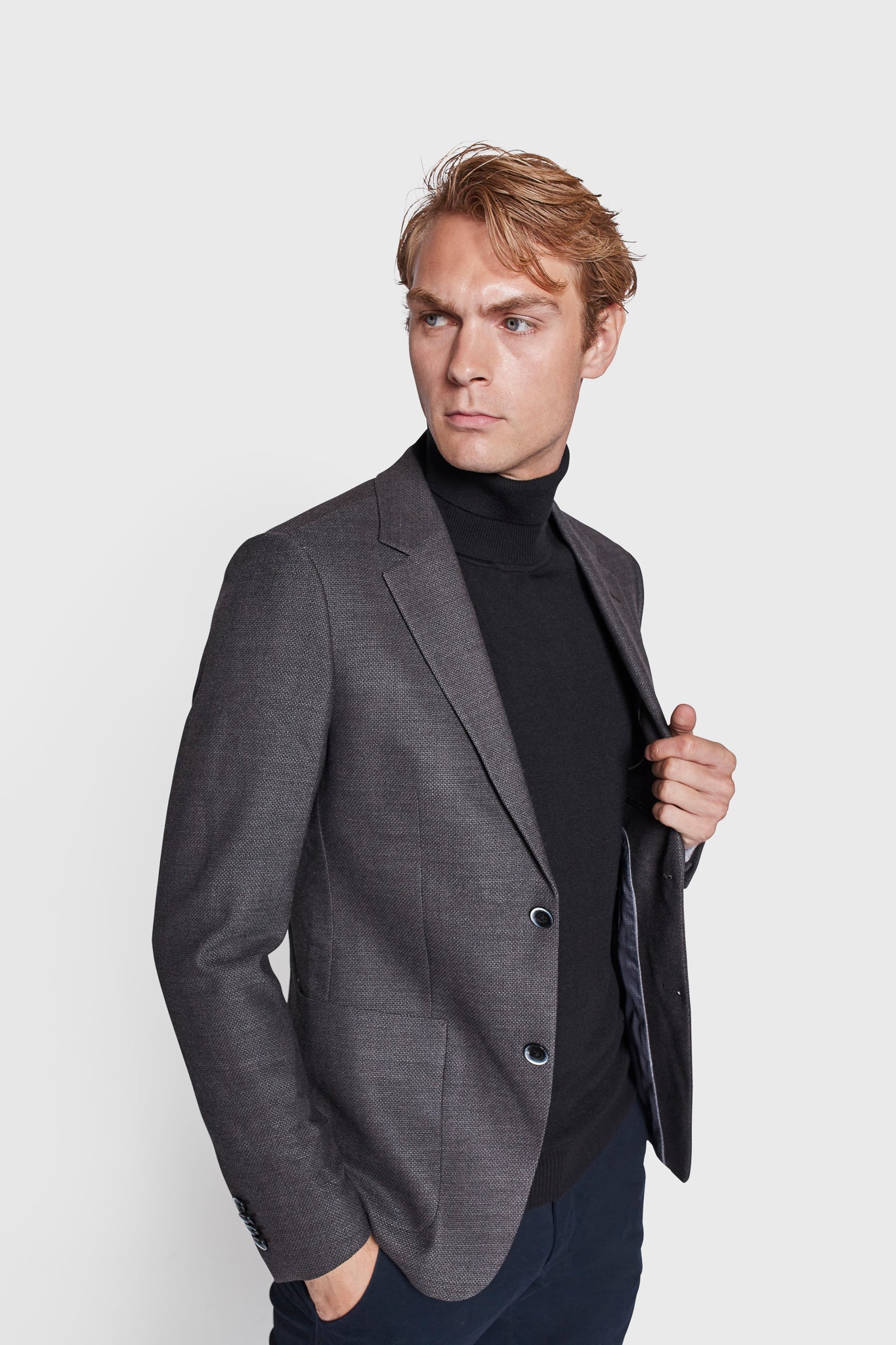 BS James Slim Fit Kavaj - Grå