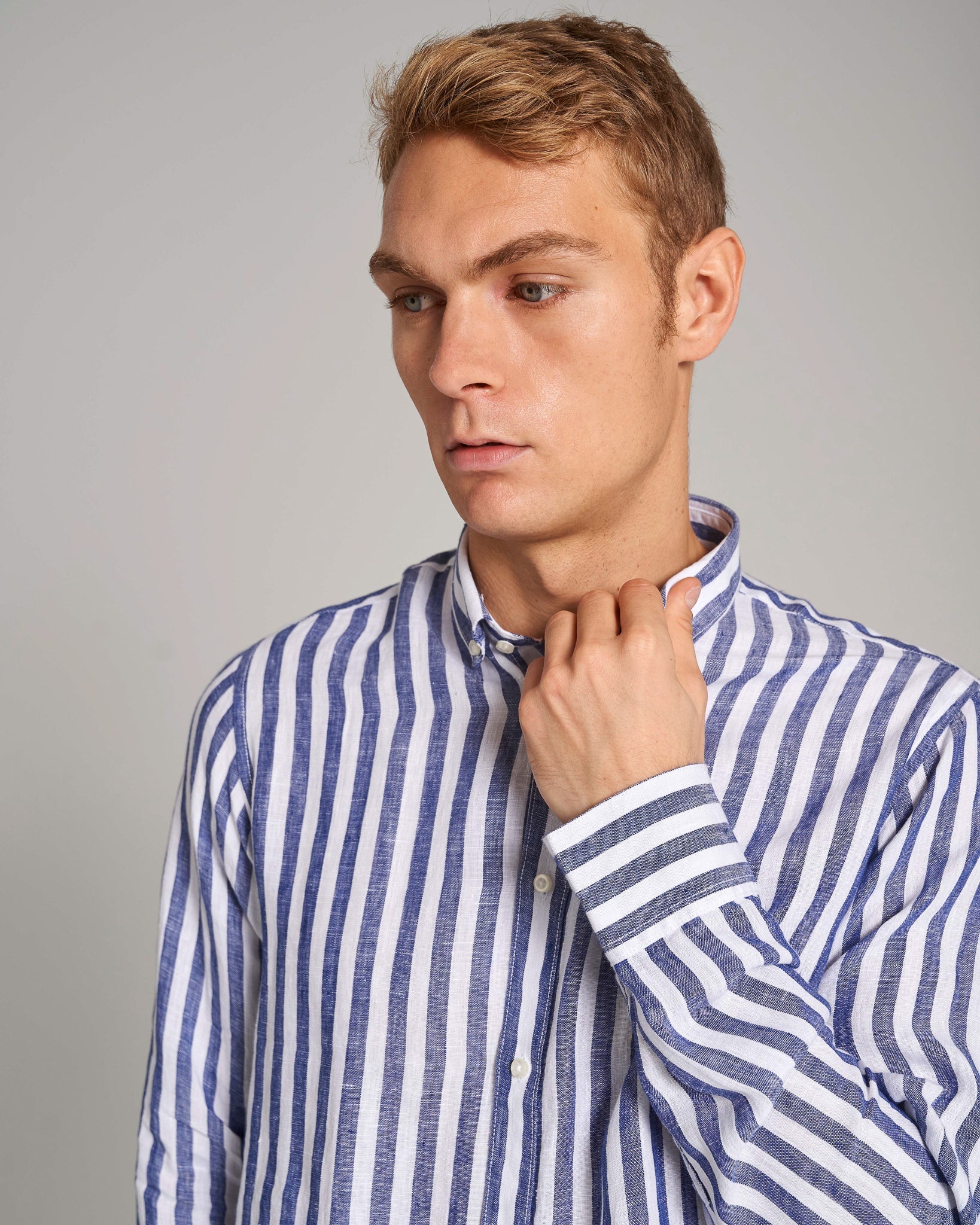 BS Esteban Casual Modern Fit Skjorta - Blå/Vit