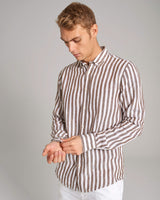 BS Esteban Casual Modern Fit Skjorta - Ochre/White