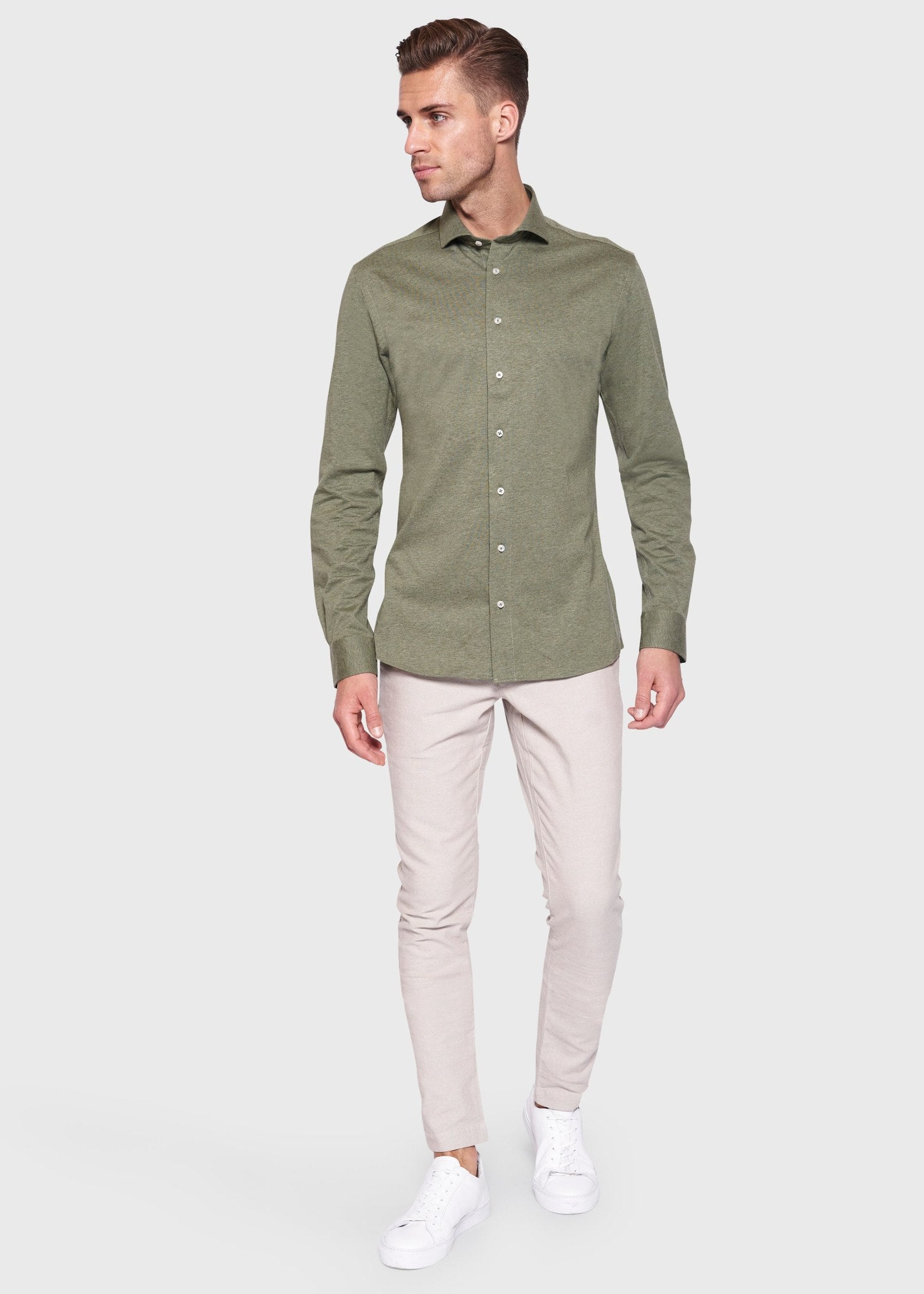 BS Parrot Slim Fit Skjorta - Grön