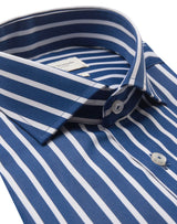 BS Patric Slim Fit Skjorta - Dark Blue/White