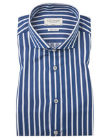 BS Patric Slim Fit Skjorta - Dark Blue/White