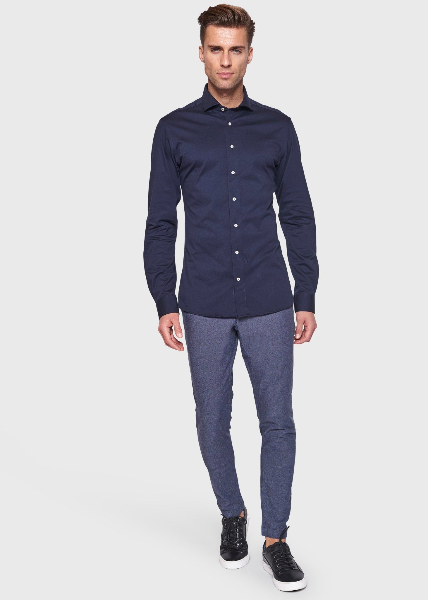 BS Etna Slim Fit Skjorta - Marinblå