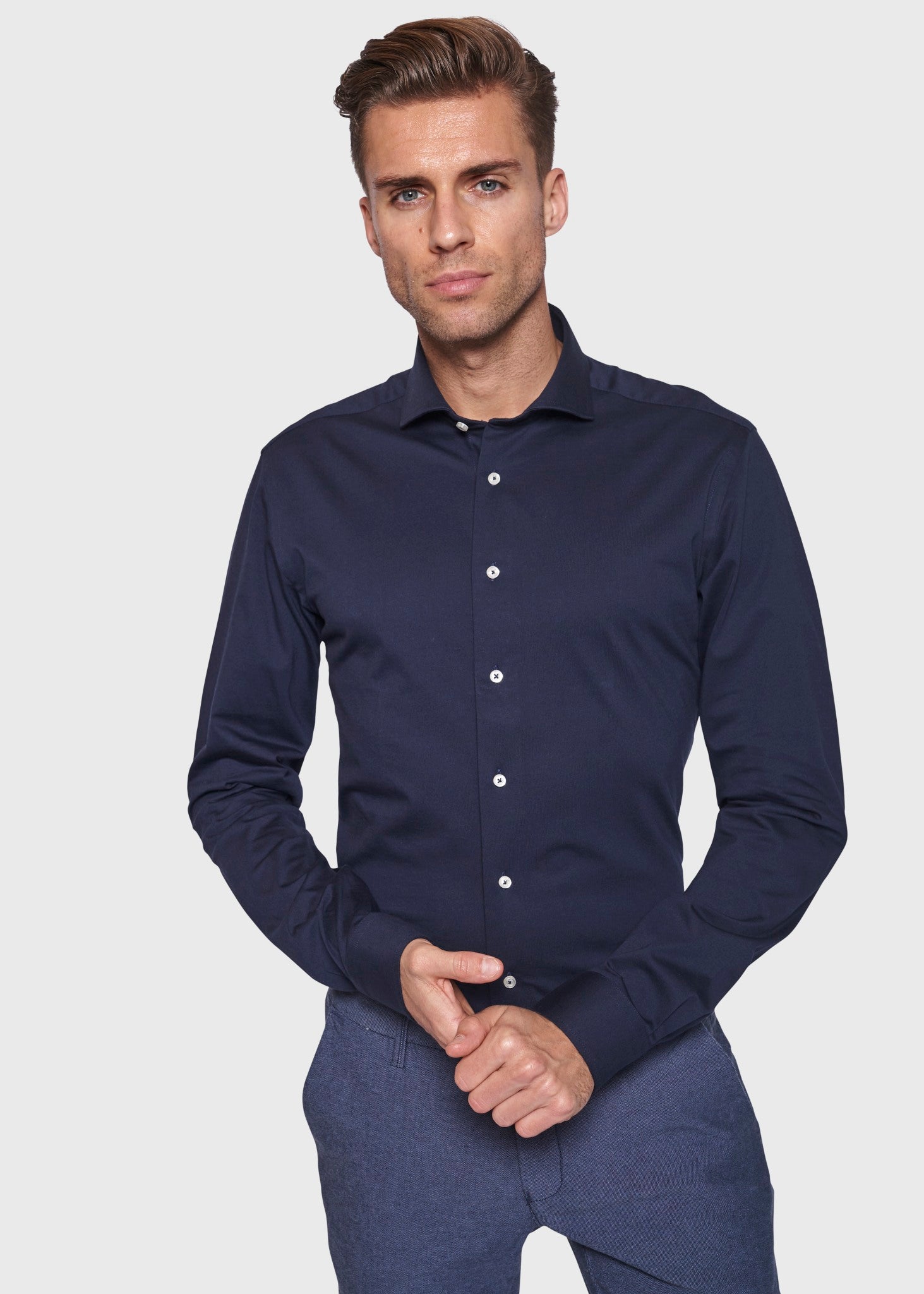 BS Etna Slim Fit Skjorta - Marinblå
