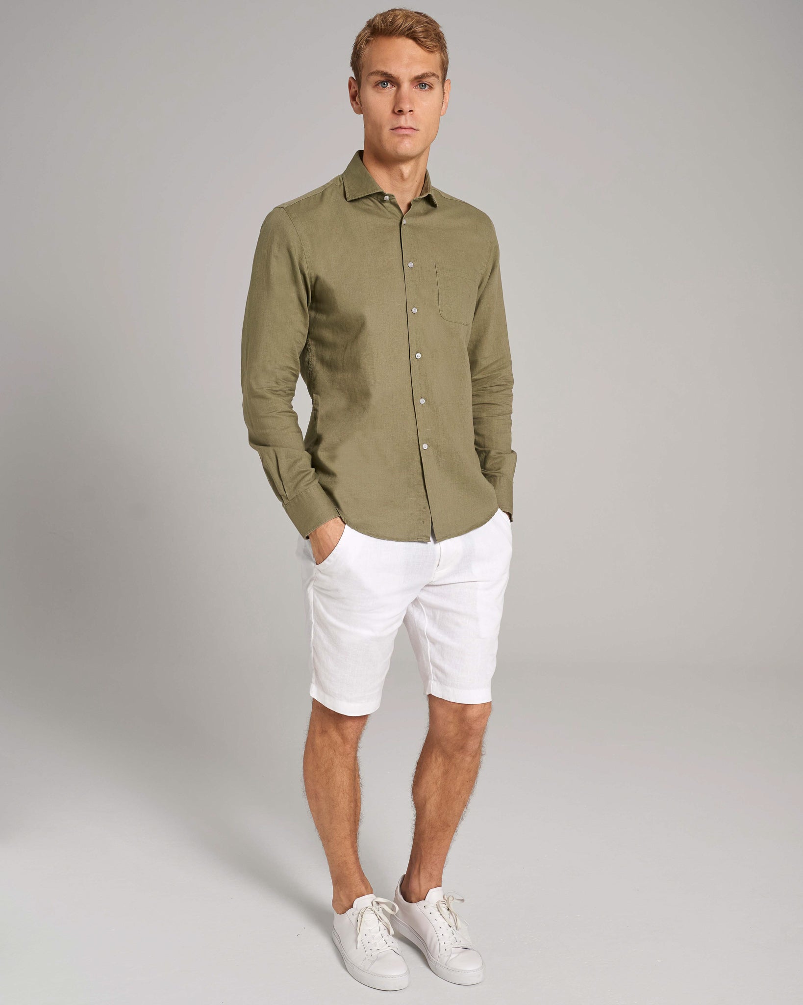 BS Daniel Casual Modern Fit Skjorta - Army