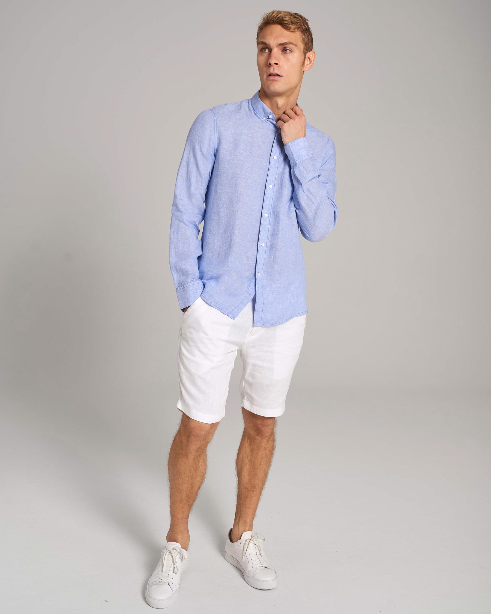 BS Carlos Casual Modern Fit Skjorta - Ljusblå