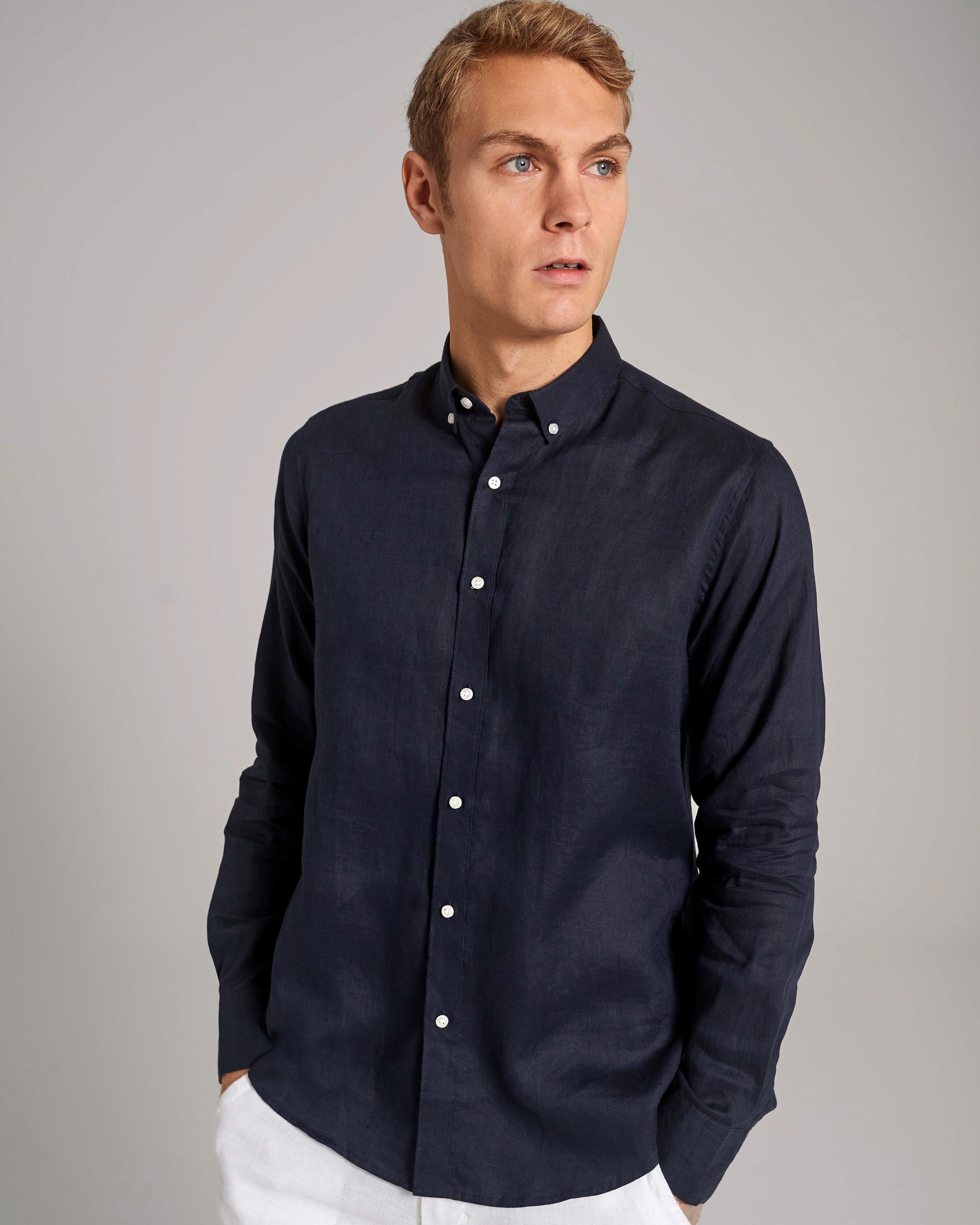 BS Carlos Casual Modern Fit Skjorta - Marinblå