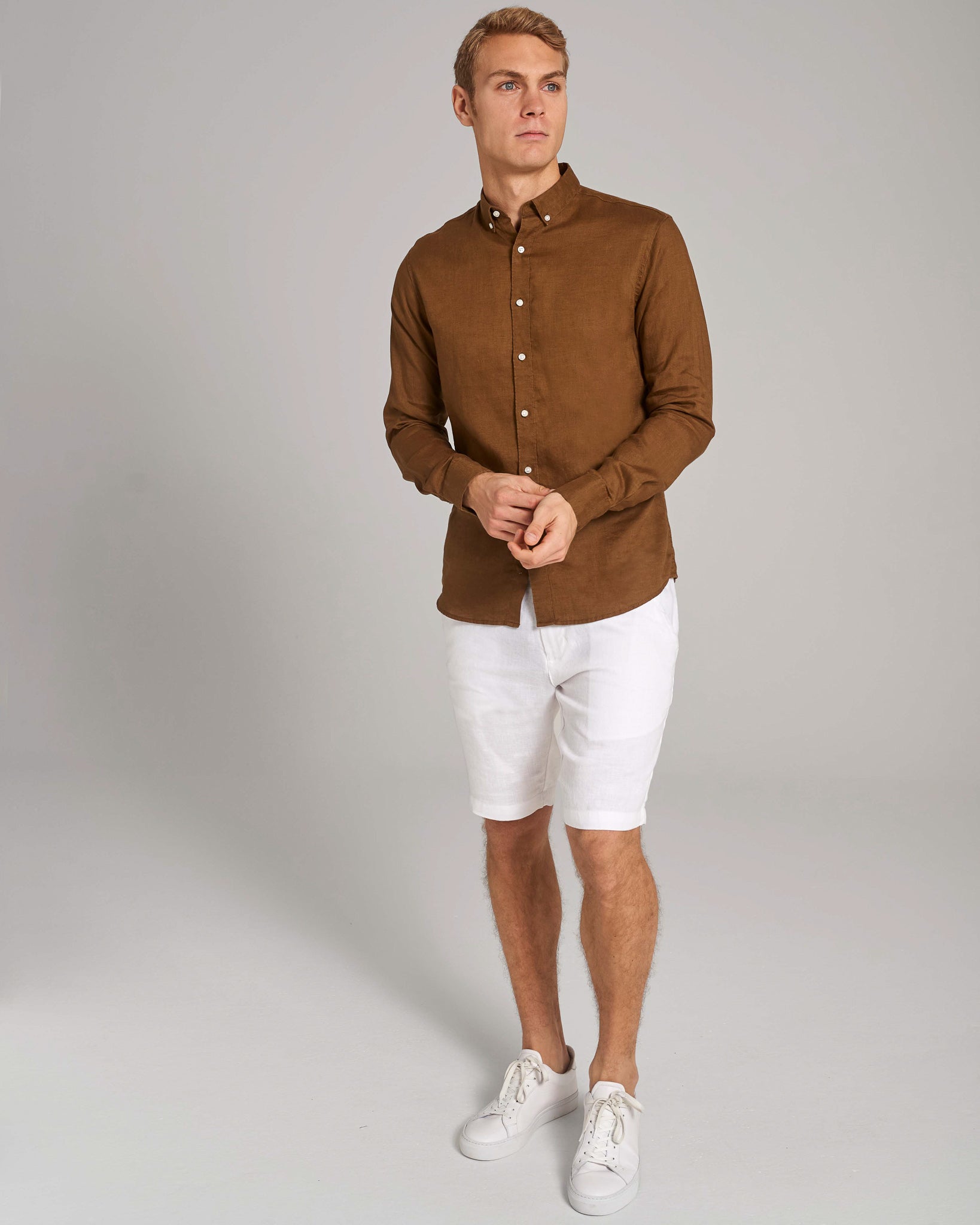 BS Carlos Fritidsskjorta Modern Fit - Ockra