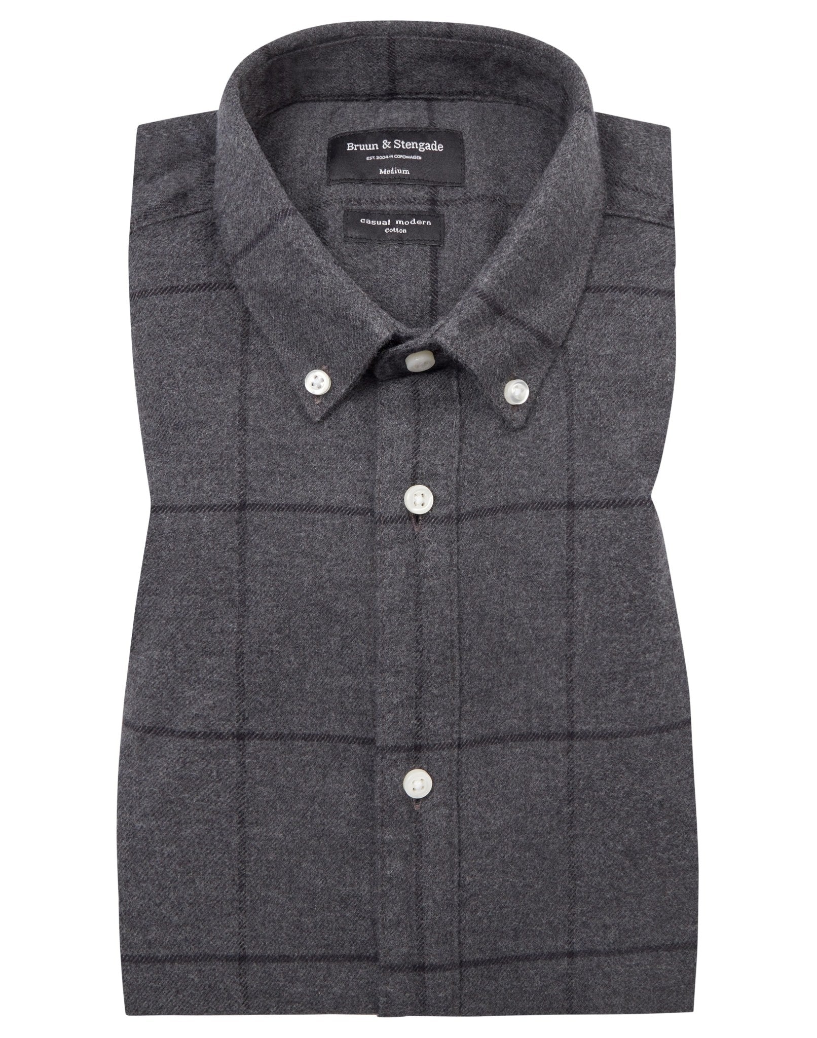 BS Sanneh Casual Modern Fit Skjorta - Dark Grey