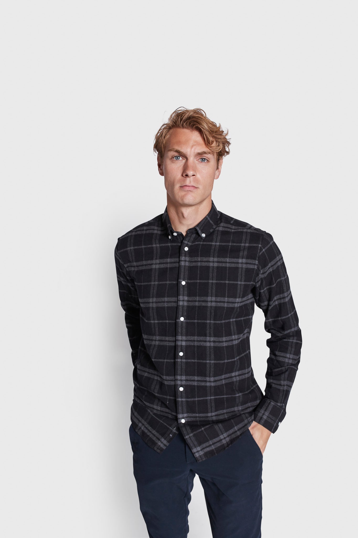 BS Sanneh Casual Modern Fit Skjorta - Svart