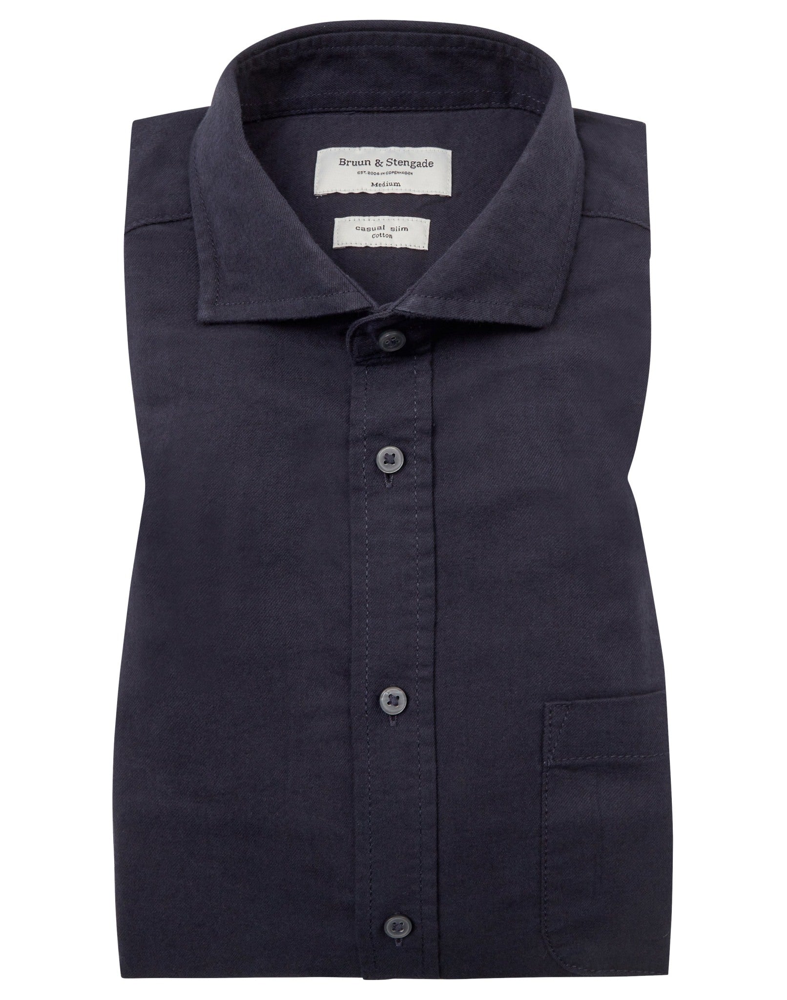BS Sulayman Casual Slim Fit Skjorta - Marinblå