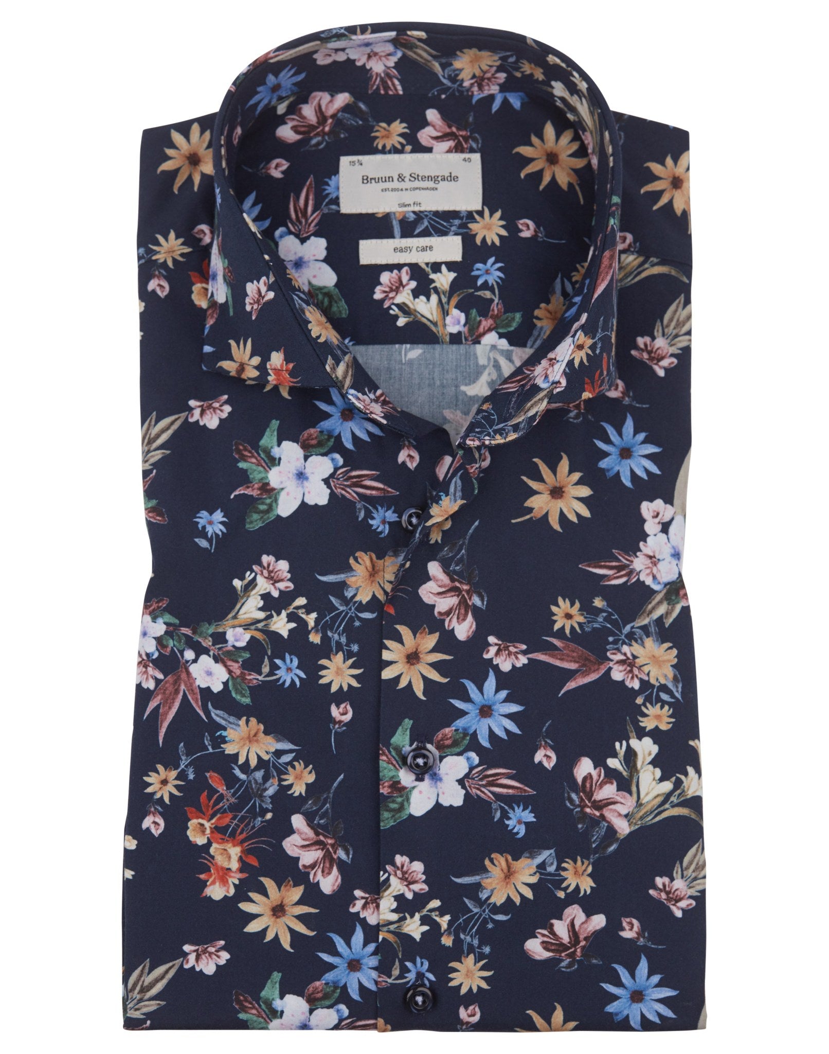 BS Tully Slim Fit Skjorta - Marinblå
