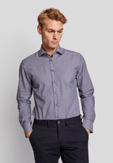 BS Lobont modern fit Skjorta - Dark Blue/White