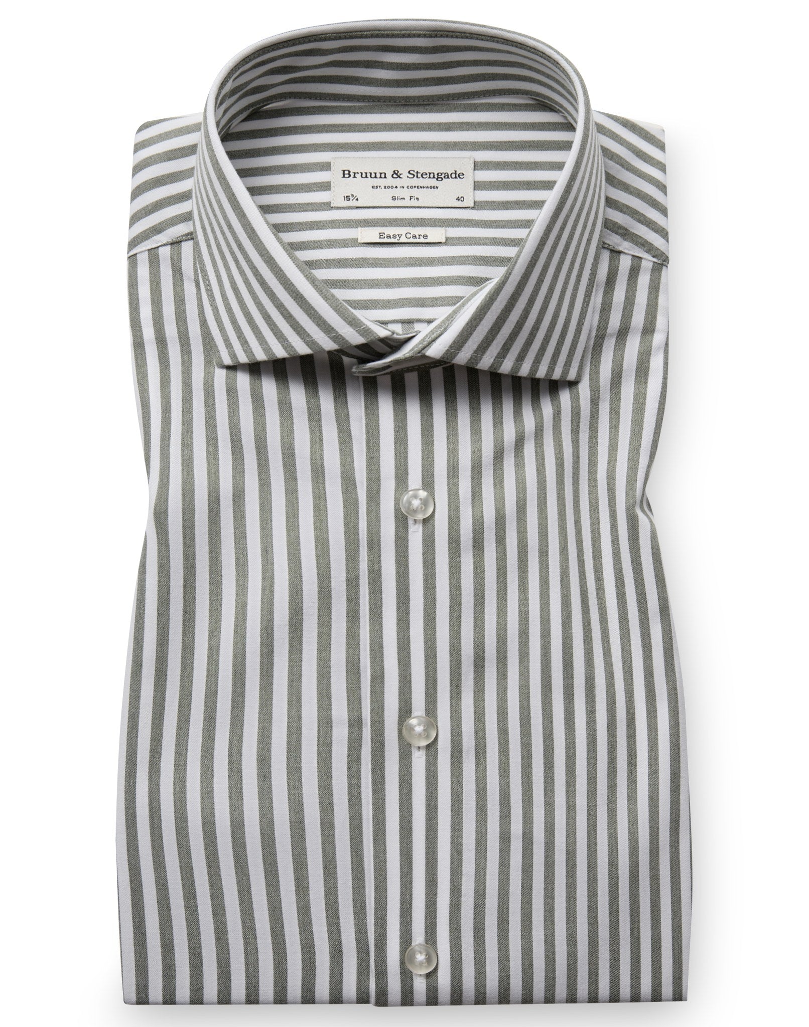 BS Capela Slim Fit Skjorta - Green/White