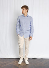 BS Alvarez Slim Fit Skjorta - Dark Blue/White
