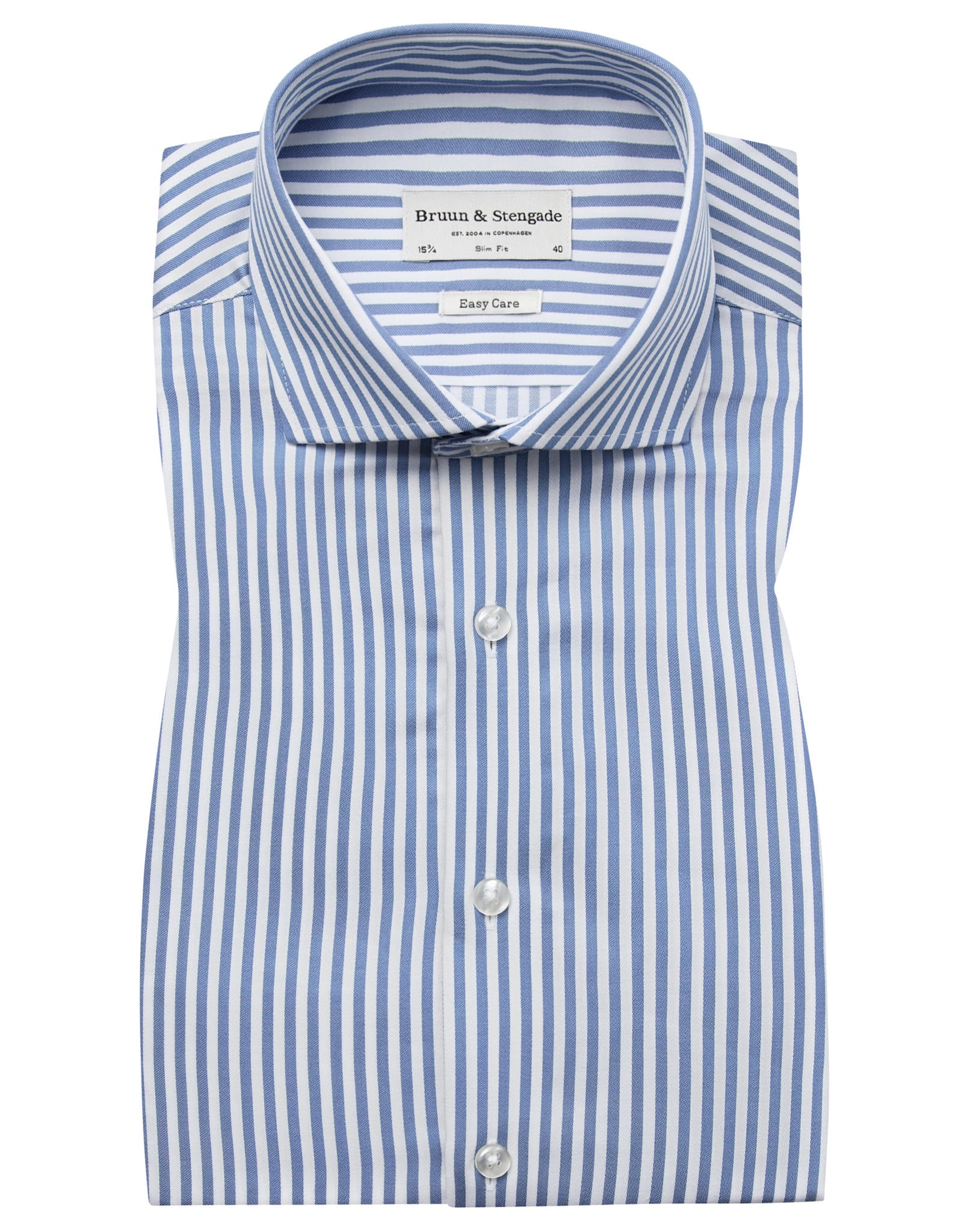 BS Hald Slim Fit Skjorta - Blue/White