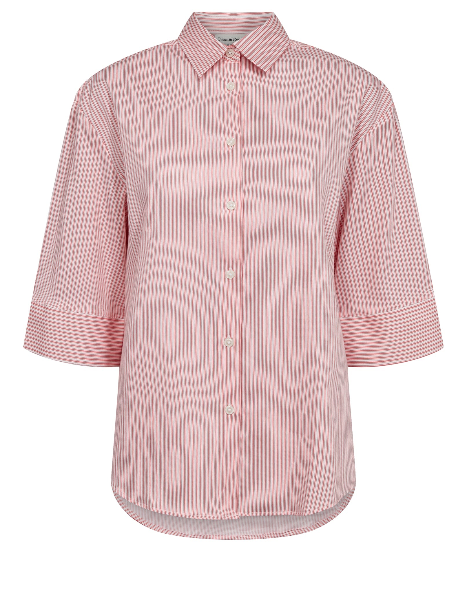 BS Talia Regular Fit Skjorta - Lipstick Red/White