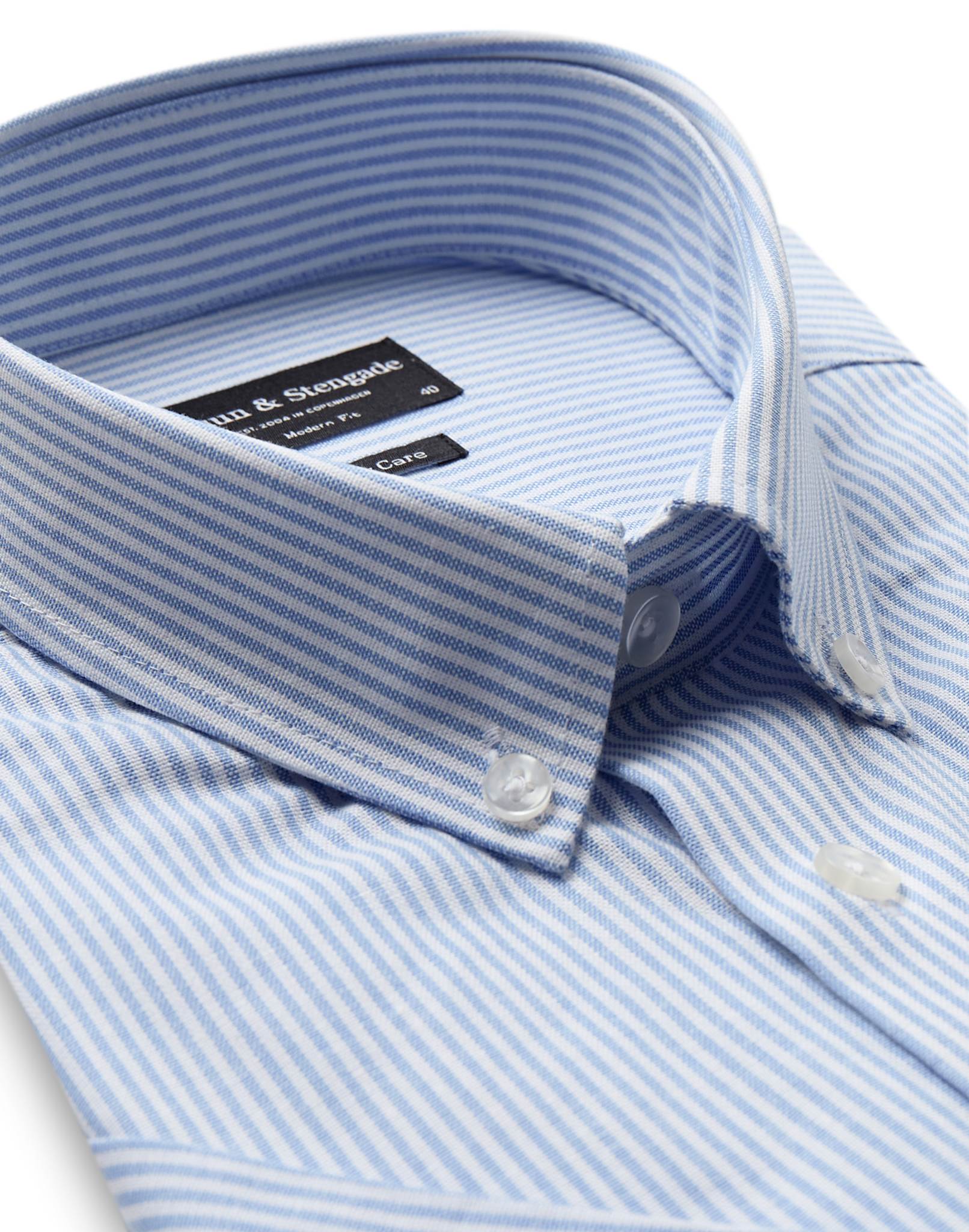 BS Altmaier Modern Fit Skjorta - Light Blue/White