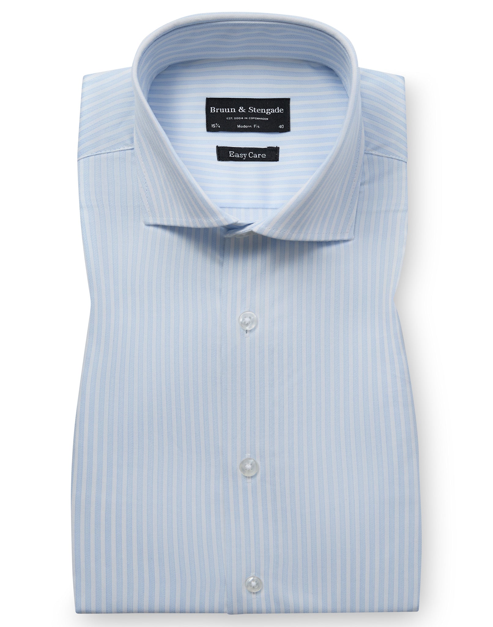 BS Bannour Modern Fit Skjorta - Light Blue/White