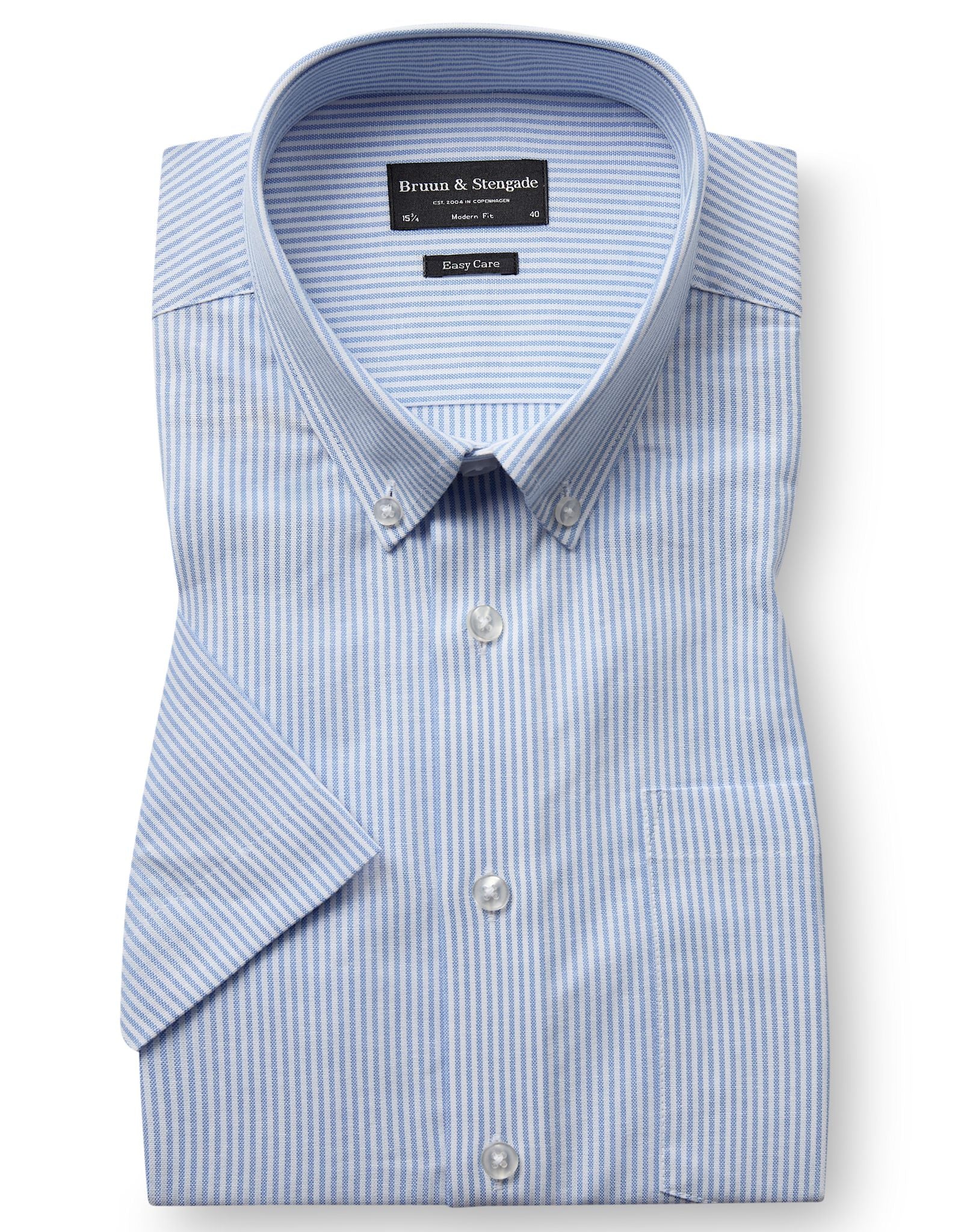BS Altmaier Modern Fit Skjorta - Light Blue/White