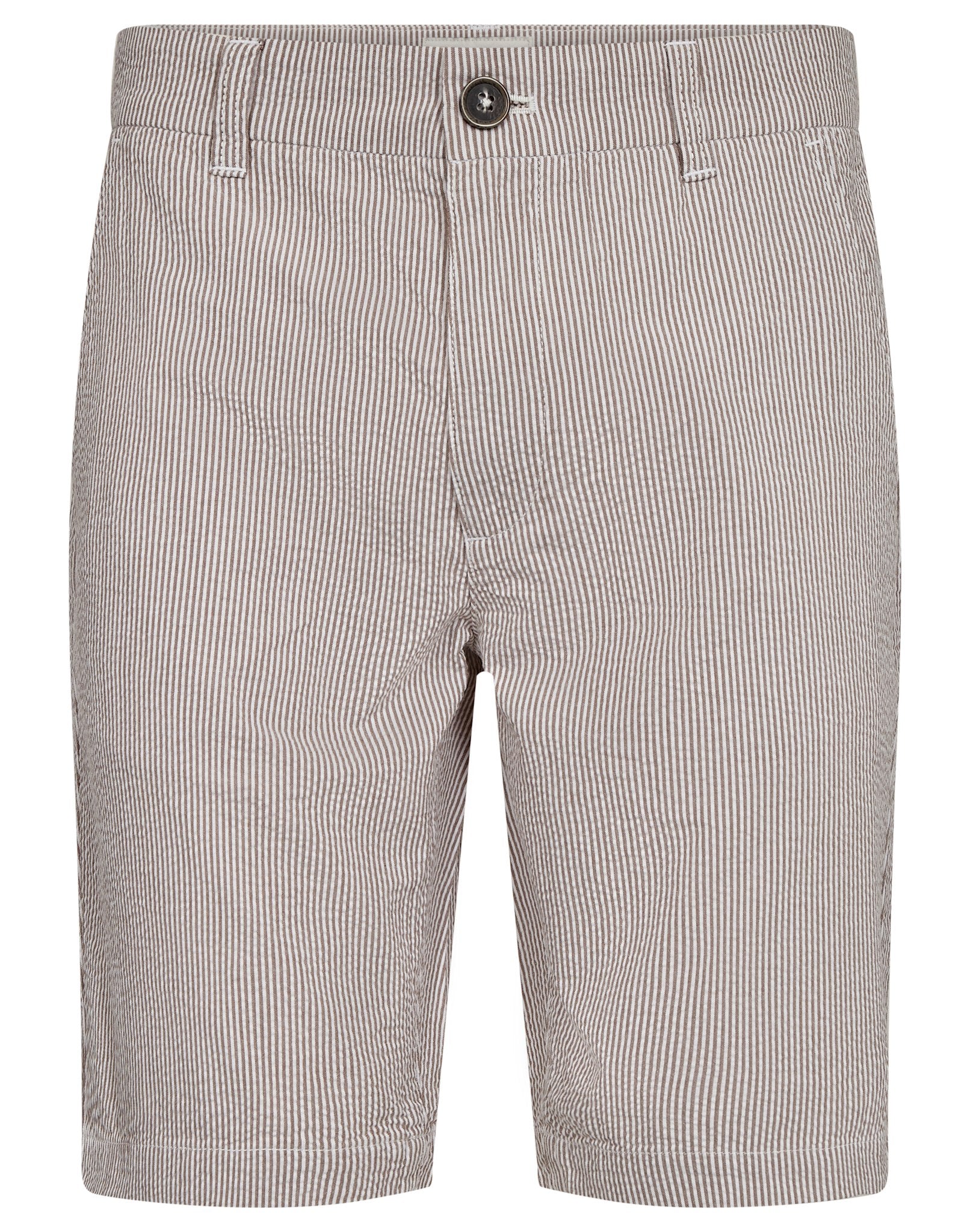 BS Elio Regular Fit Shorts - Brun/Vit