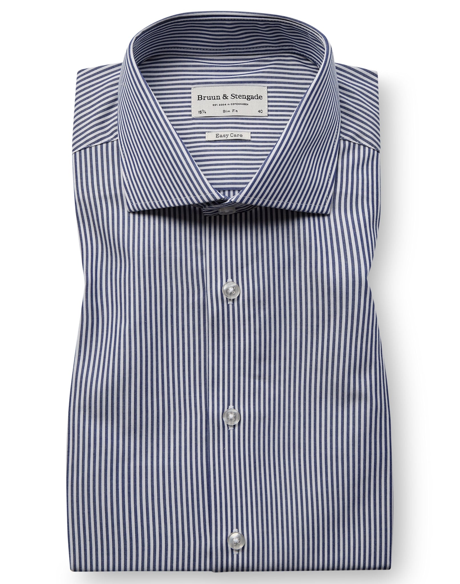 BS Mackenzie Slim Fit Skjorta - Navy/White