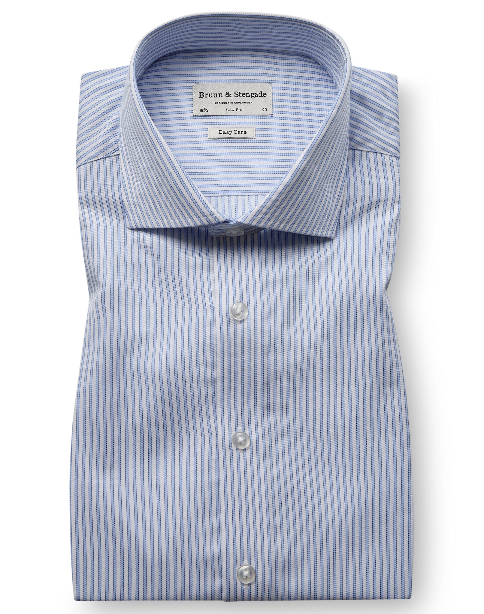 BS Popyrin Slim Fit Skjorta - Light Blue/White