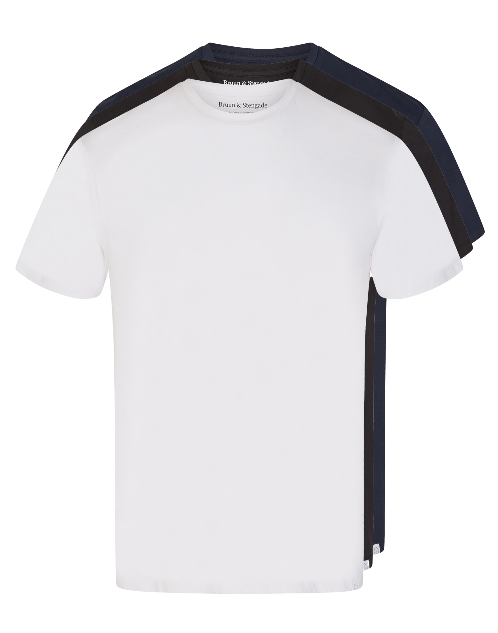 BS Antiqua Regular Fit T-Shirt - Vit. Svart & Marinblå