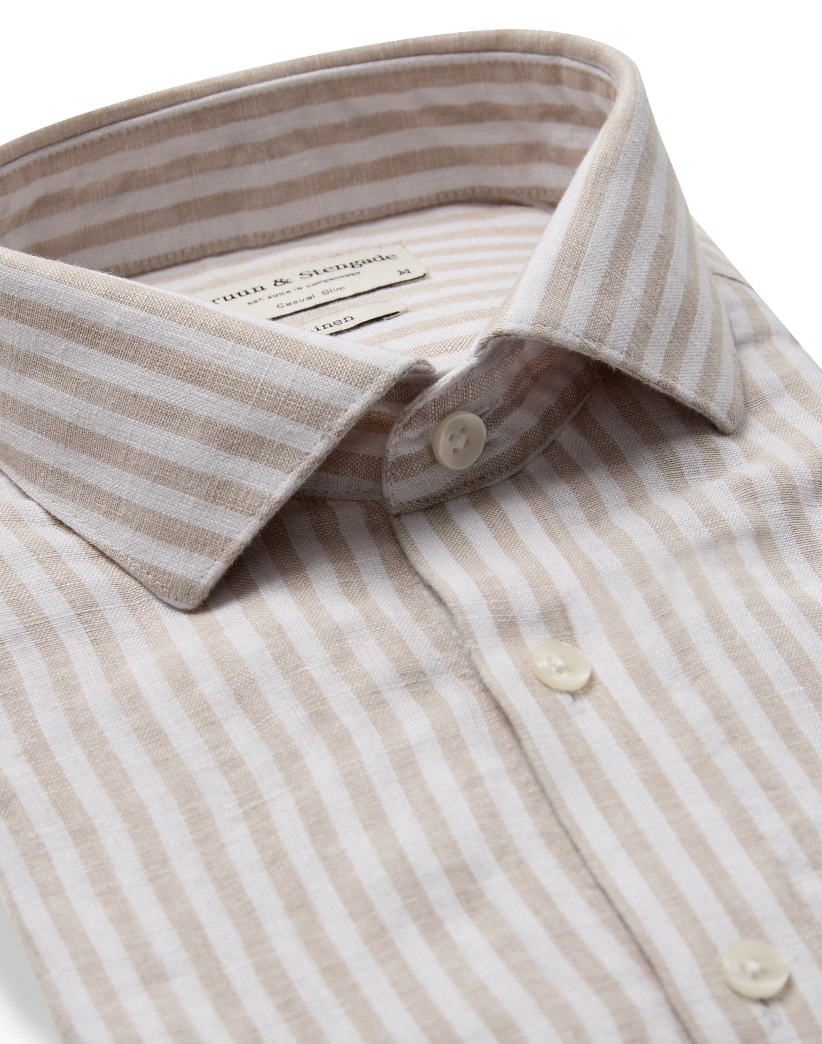 BS Sydney Casual Slim Fit Skjorta - Sand/Vit
