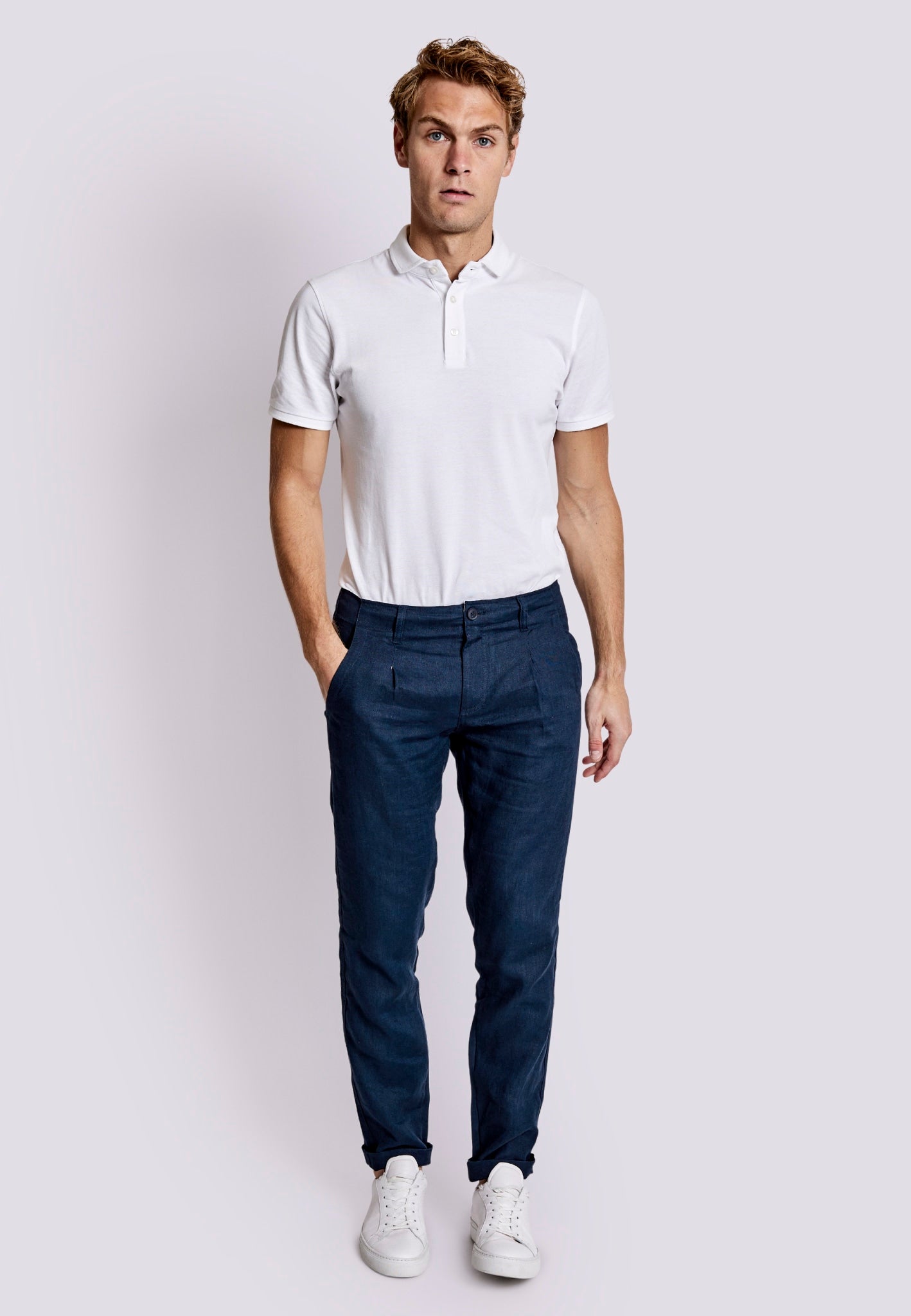 BS Enrique Slim Fit Chinos - Marinblå