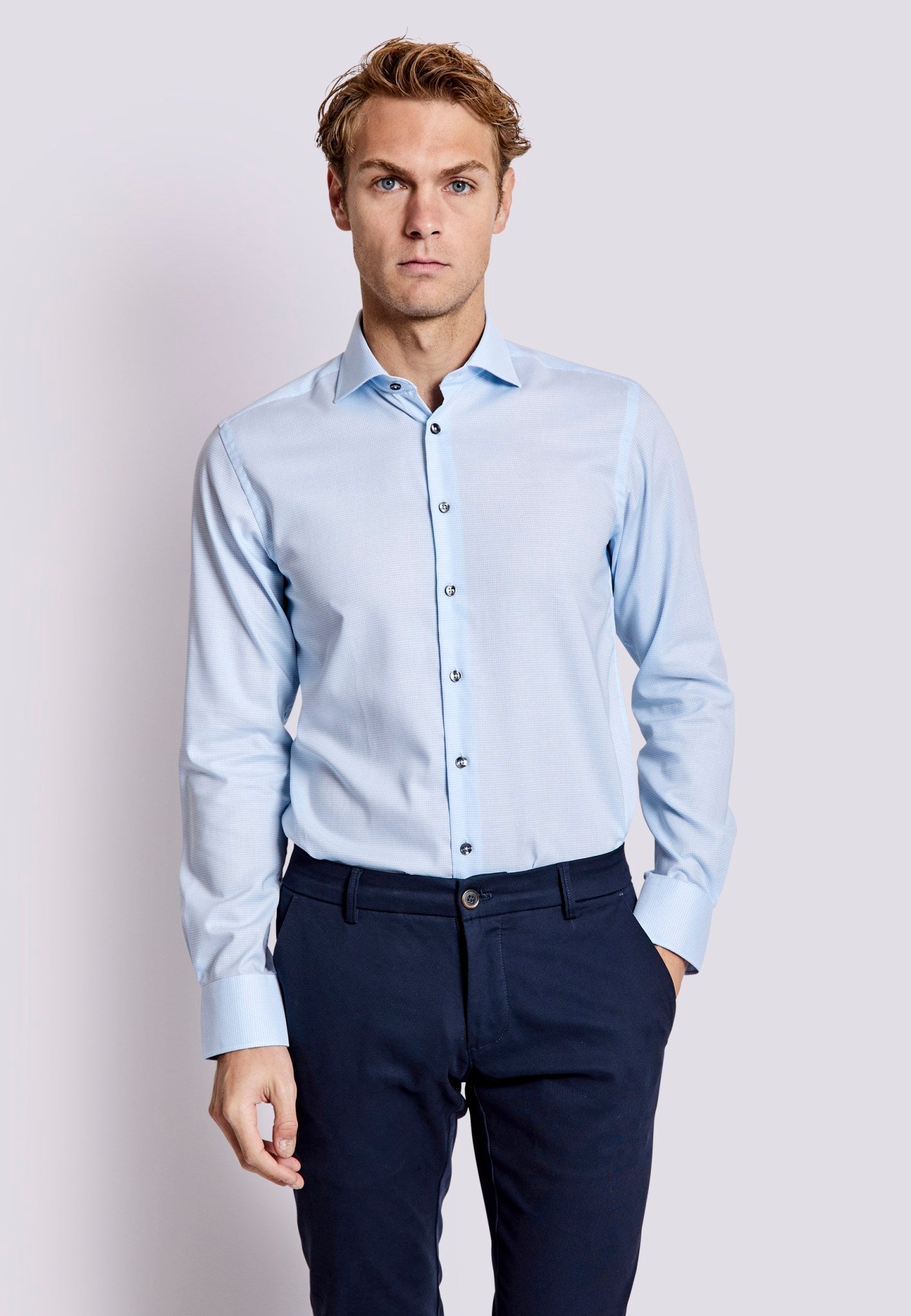 BS Xabi Modern Fit Skjorta - Ljusblå