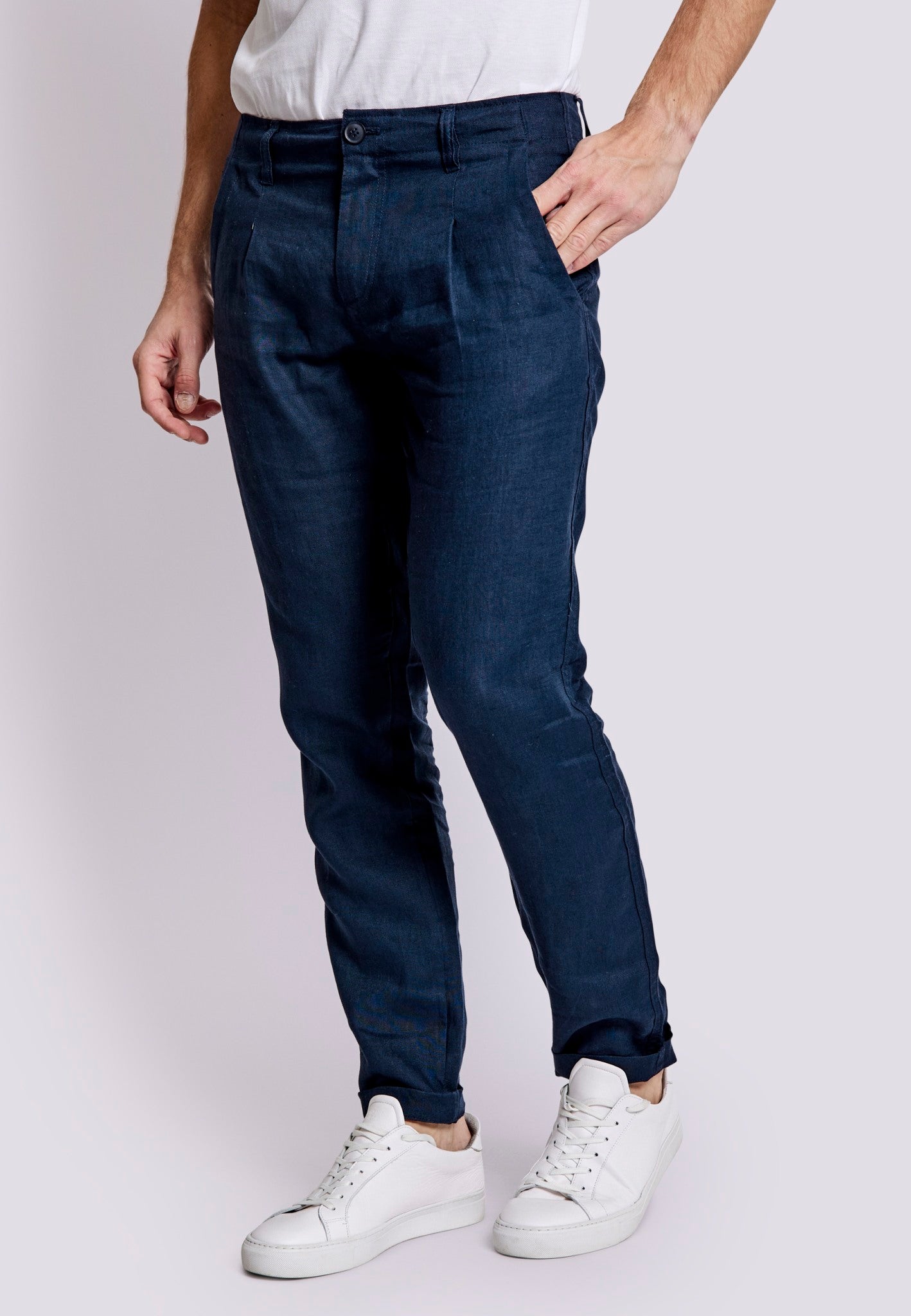BS Enrique Slim Fit Chinos - Marinblå