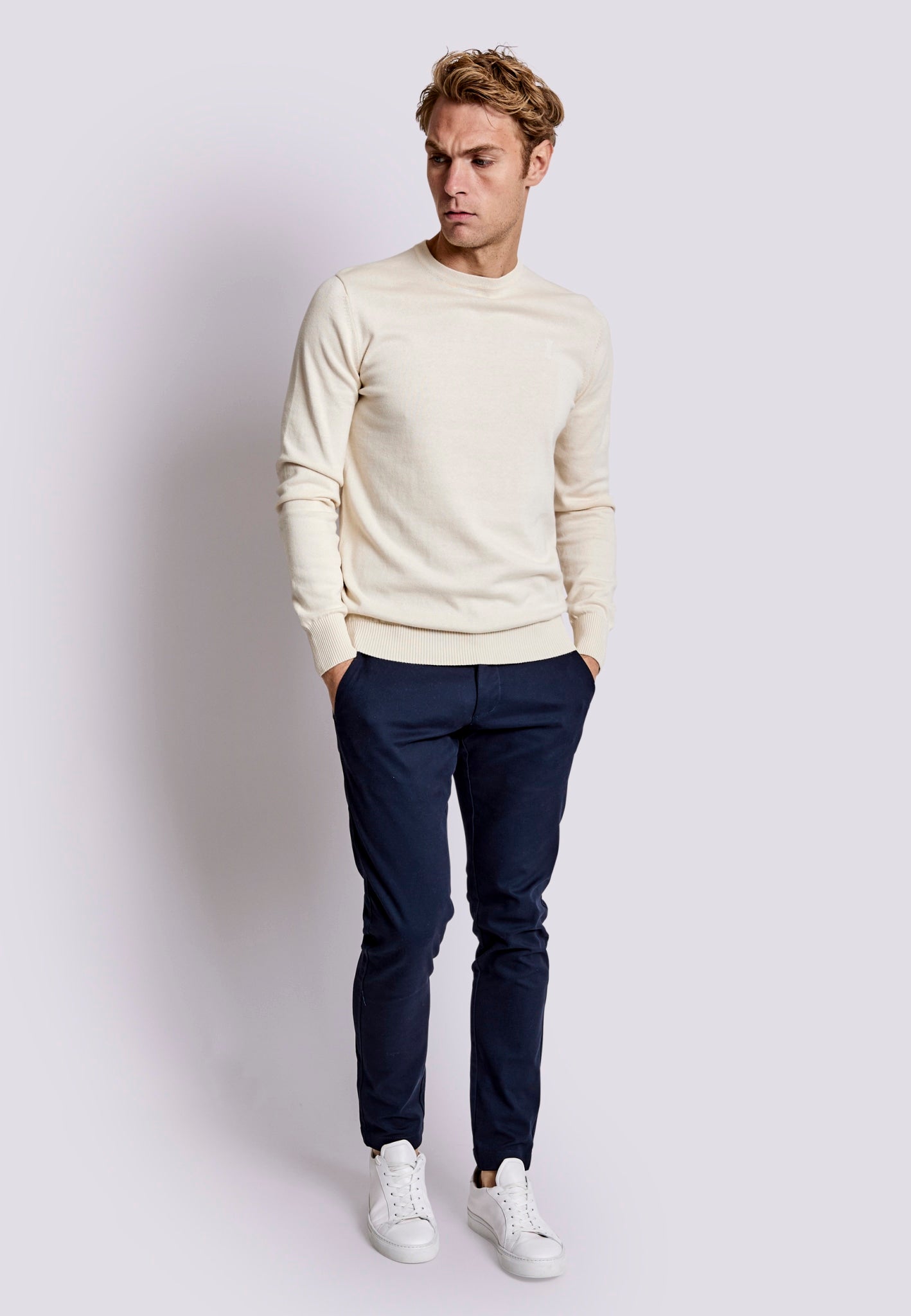 BS Andrik Slim Fit Chinos - Marinblå