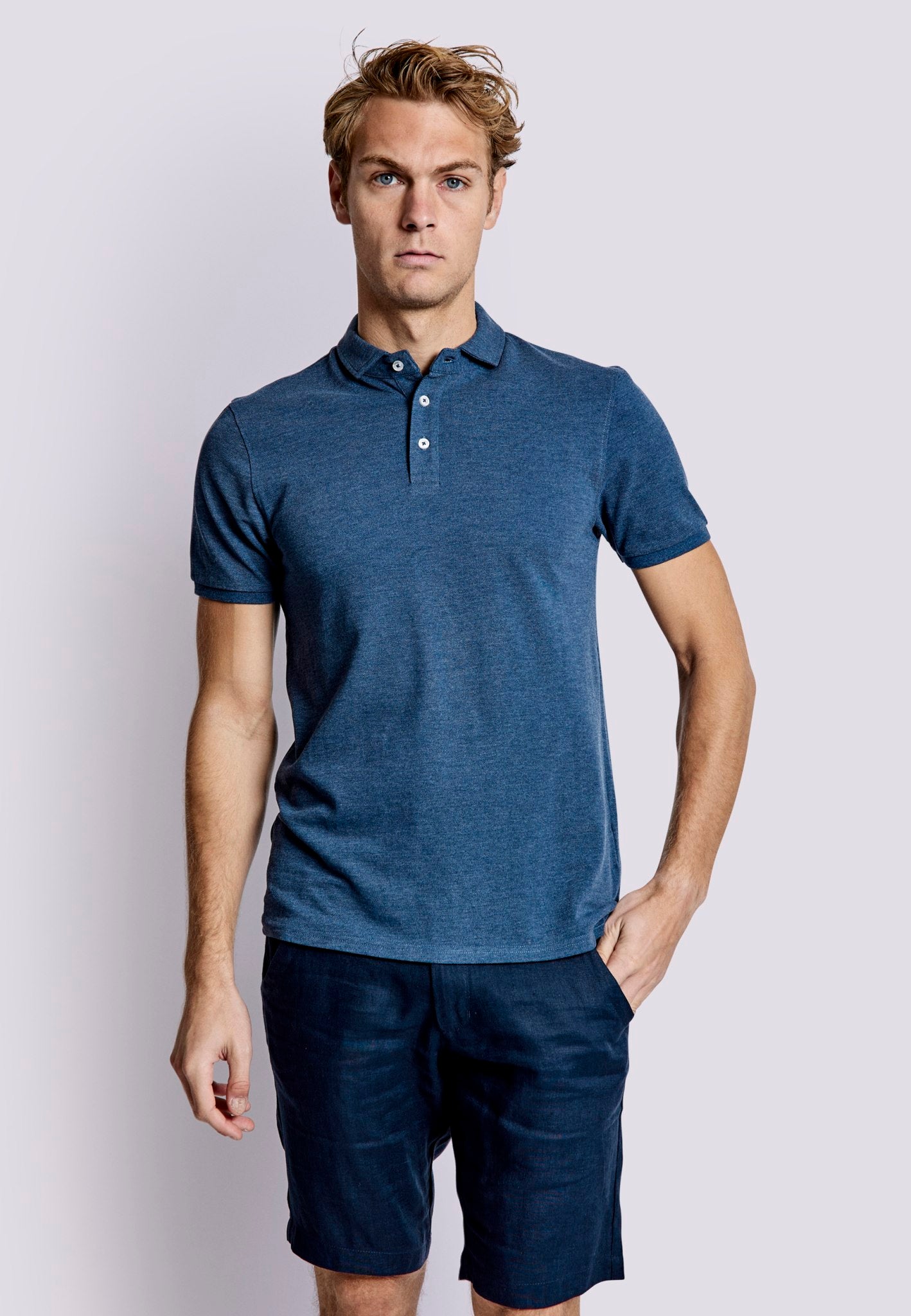 BS Monir Regular Fit Pikétröja - Ocean