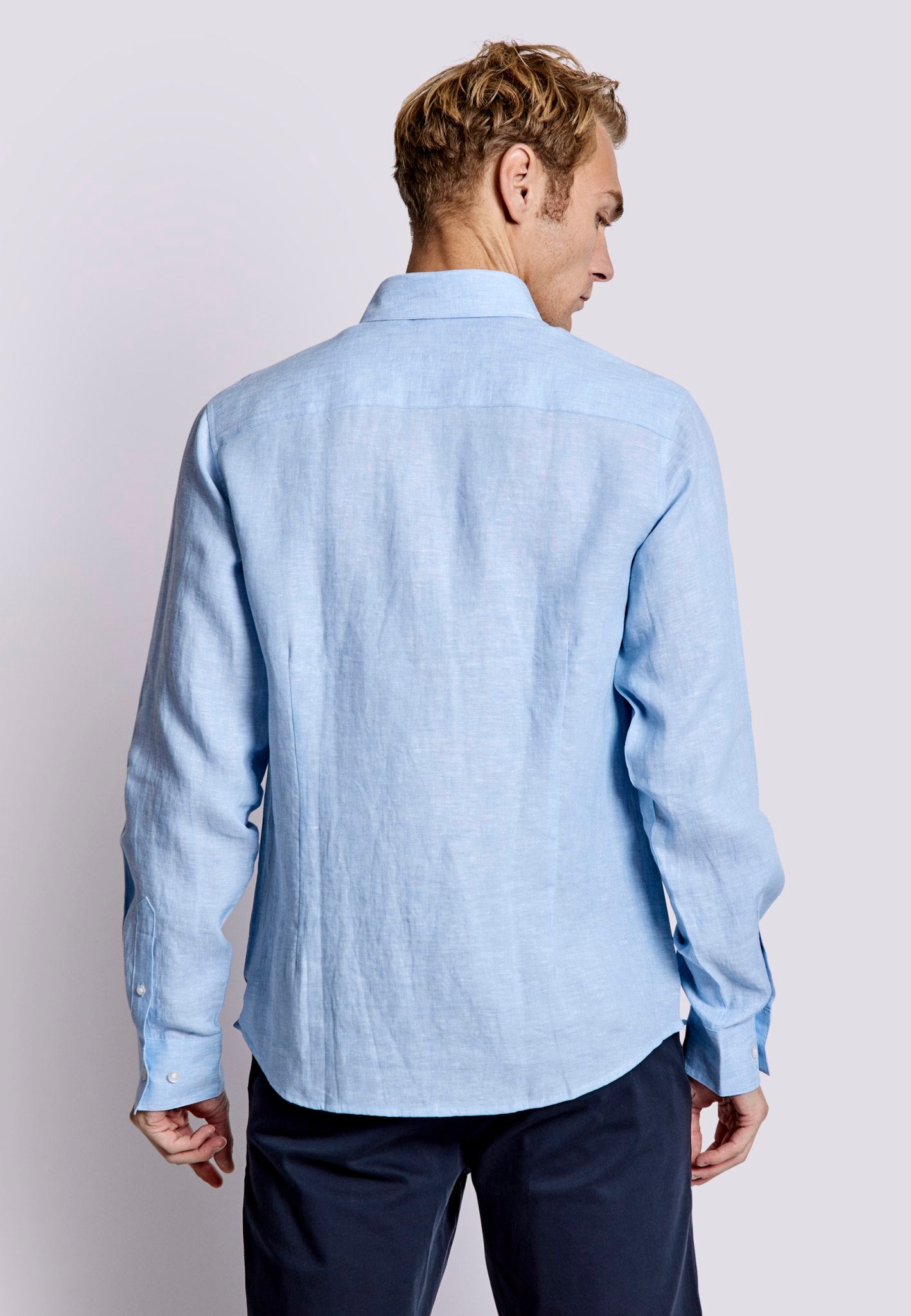 BS Sevilla Casual Slim Fit Skjorta - Ljusblå