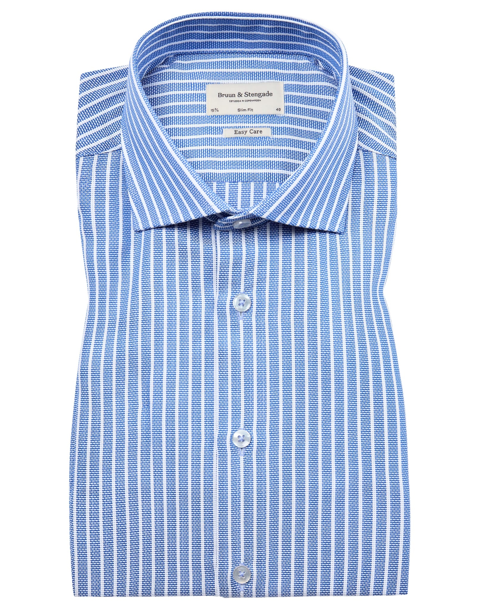 BS Angus Slim Fit Skjorta - Blue/White