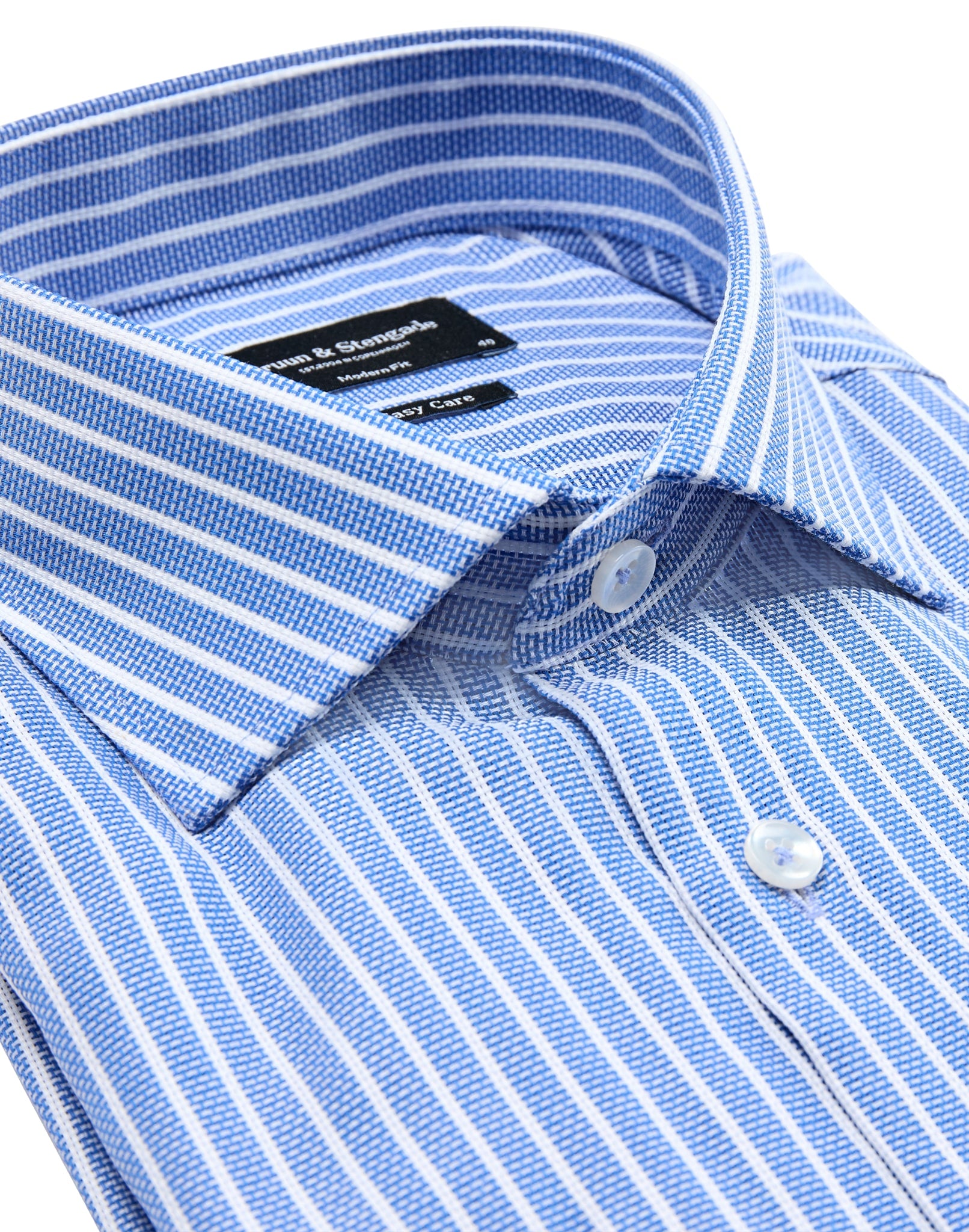 BS Fessor Modern Fit Skjorta - Blue/White