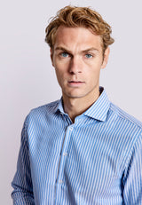 BS Fessor Modern Fit Skjorta - Blue/White