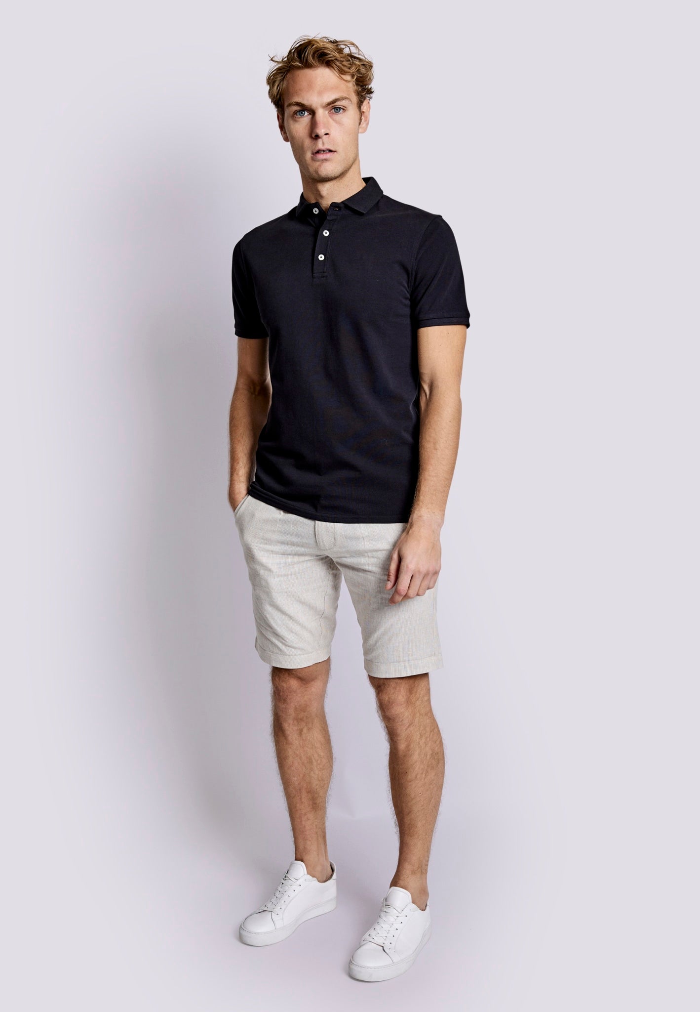 BS Isai Regular Fit Shorts - Beige/Vit