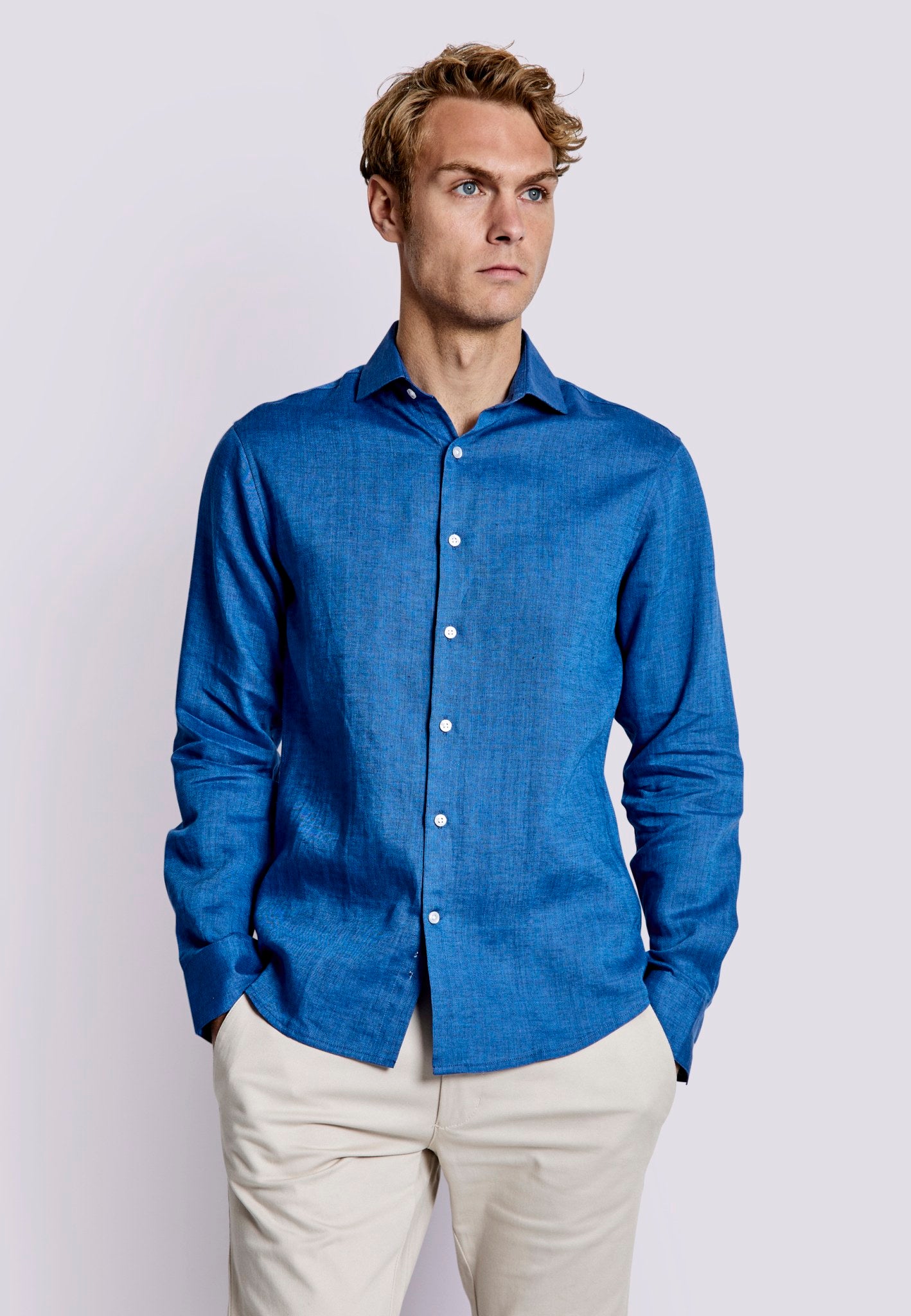 BS Sevilla Casual Slim Fit Skjorta - Blå