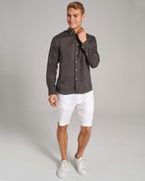 BS Sainz Casual Slim Fit Skjorta - Charcoal