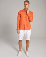 BS Sainz Casual Slim Fit Skjorta - Orange