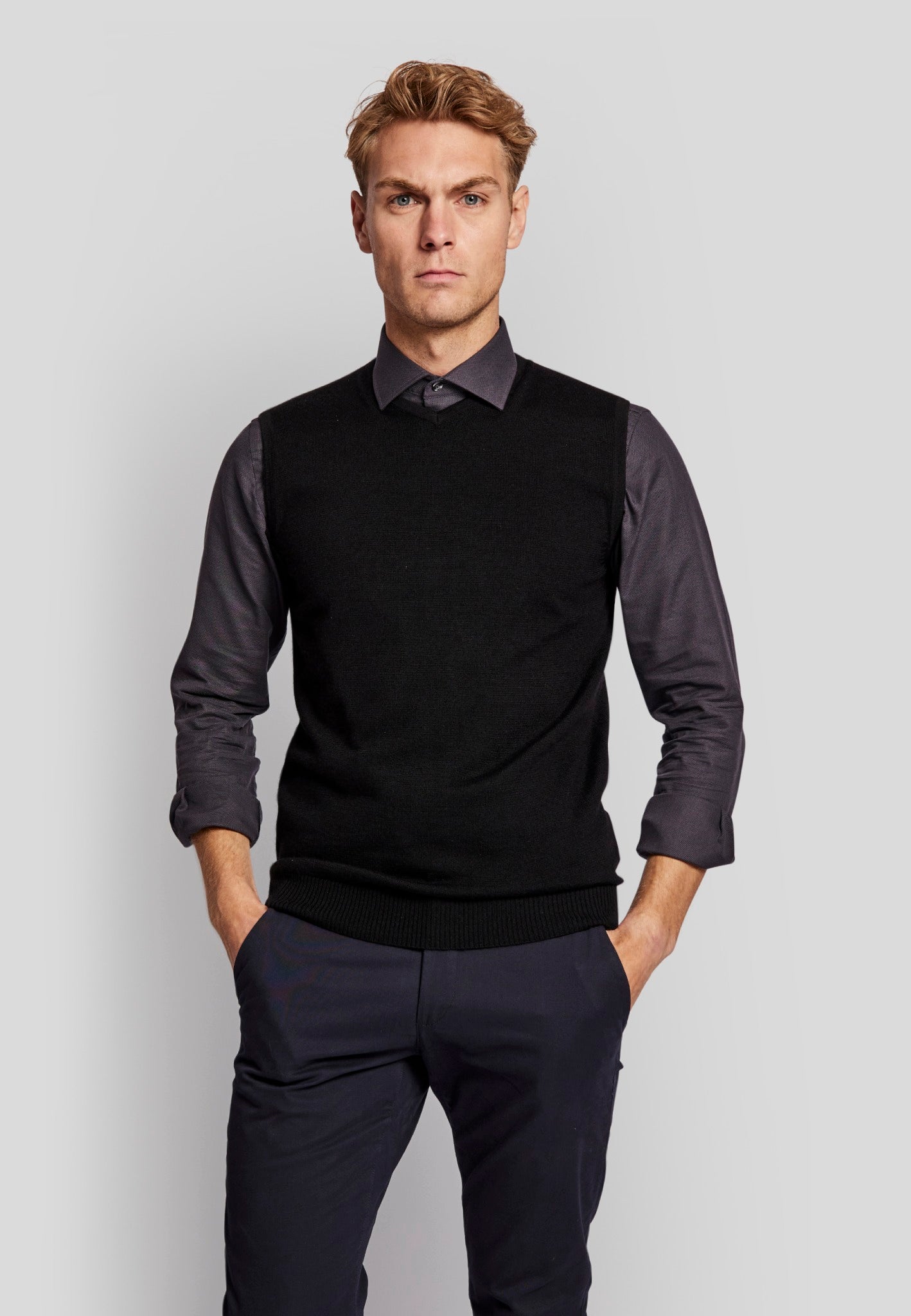 BS Merkur regular fit Stickad tröja - Black