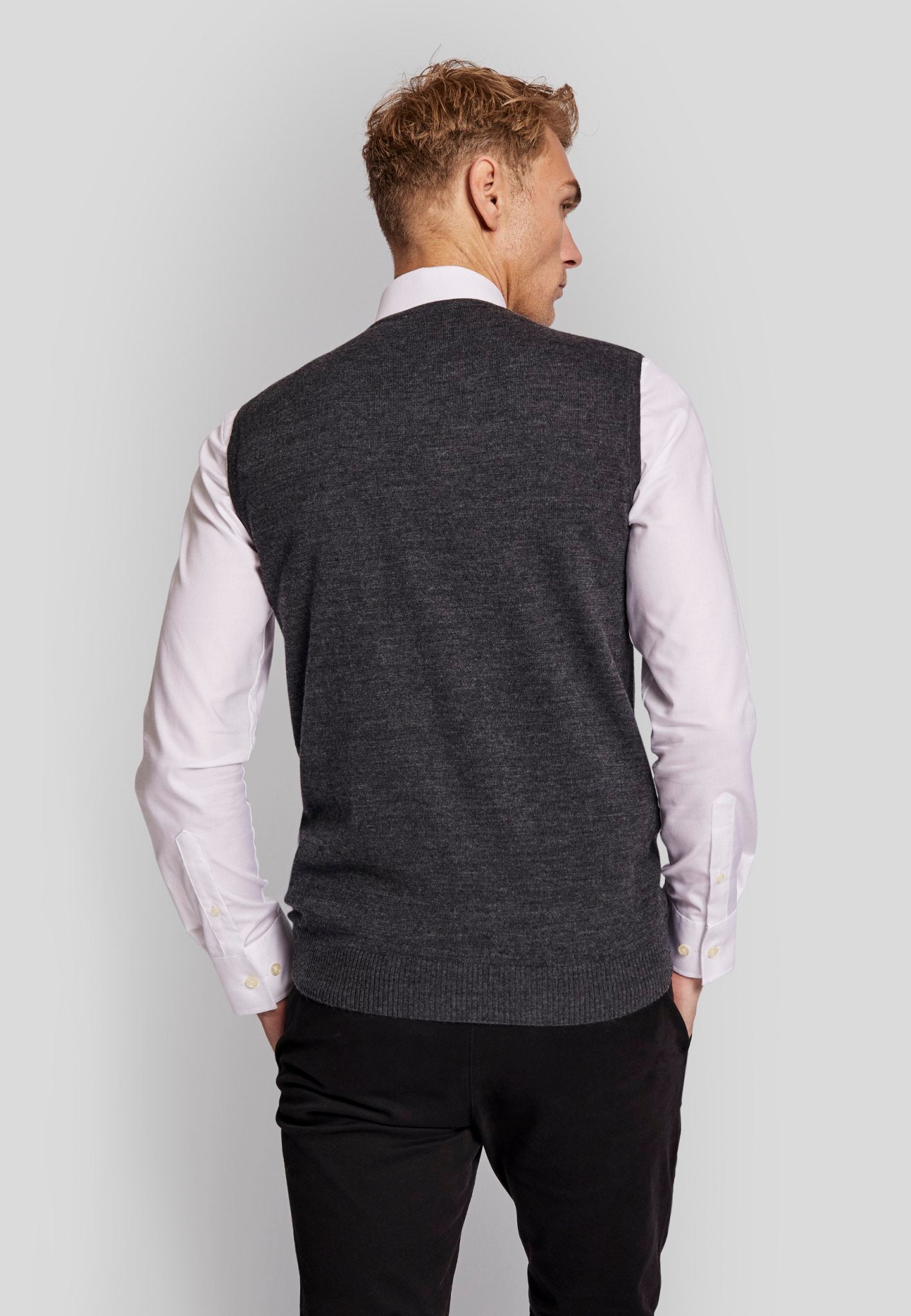 BS Merkur regular fit Stickad tröja - Grey