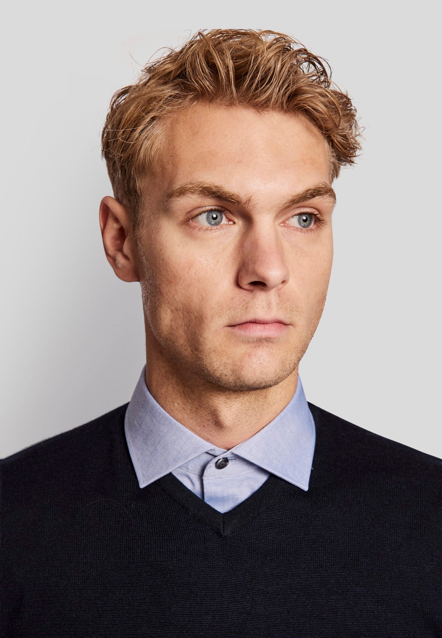BS Merkur regular fit Stickad tröja - Navy