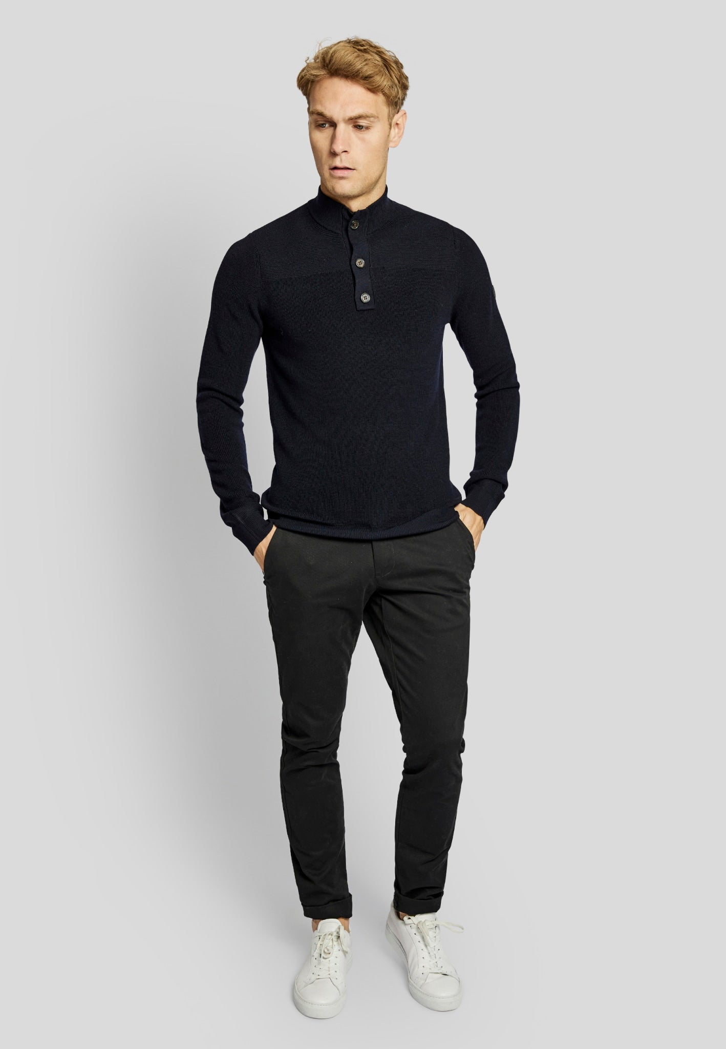 BS Elliot regular fit Strik - Marinblå