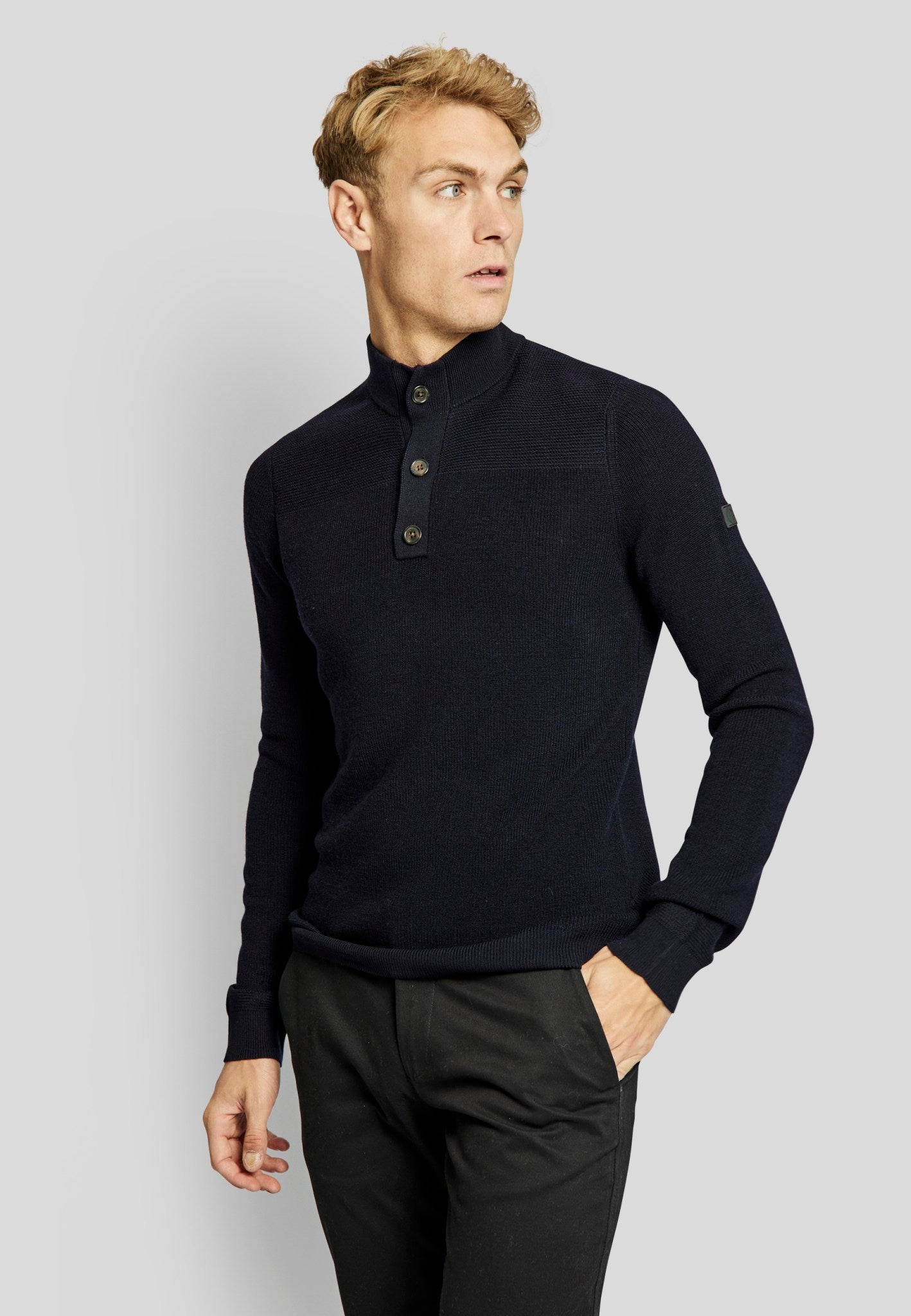 BS Elliot regular fit Strik - Marinblå