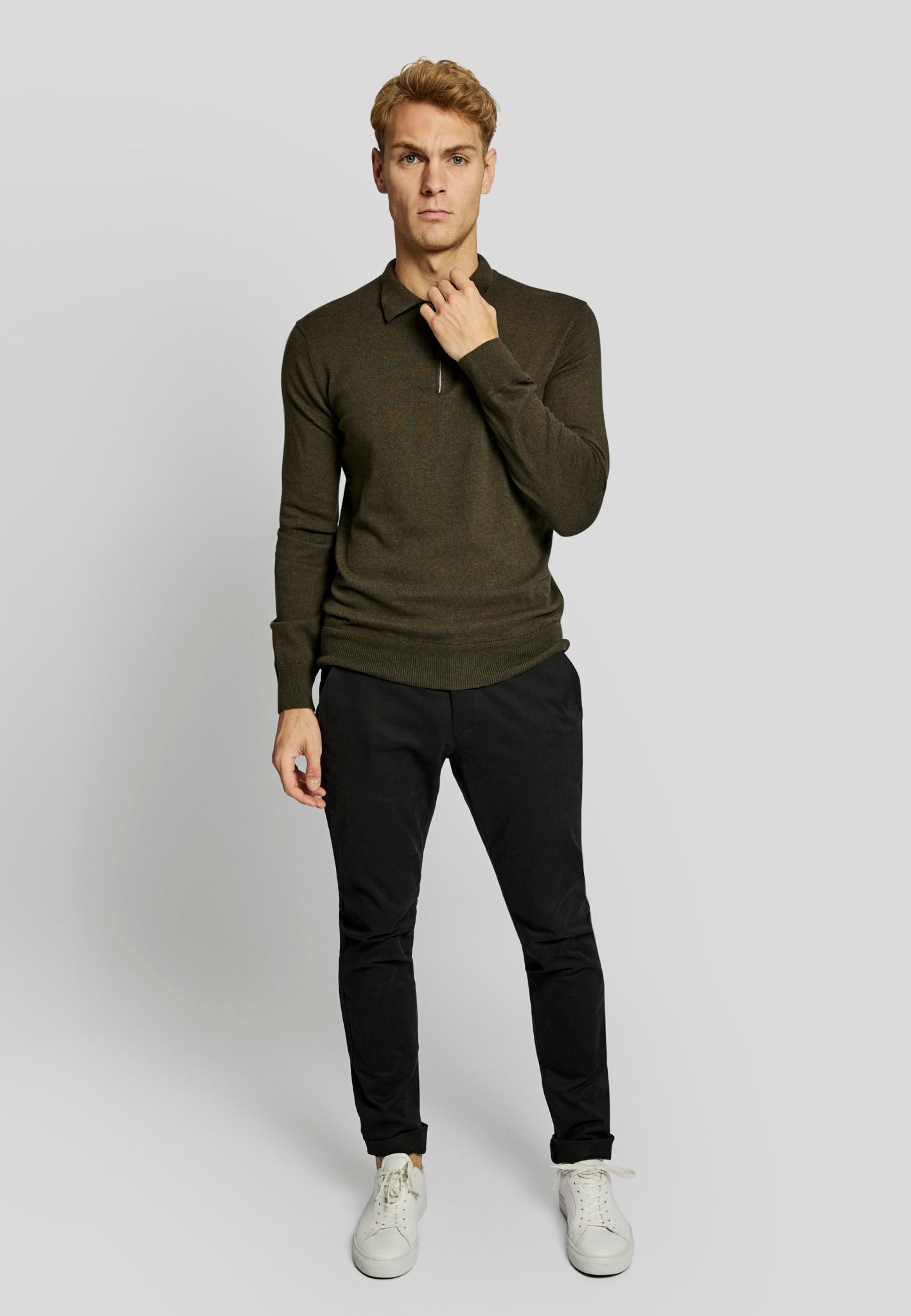 BS Marius regular fit stickad tröja - grön