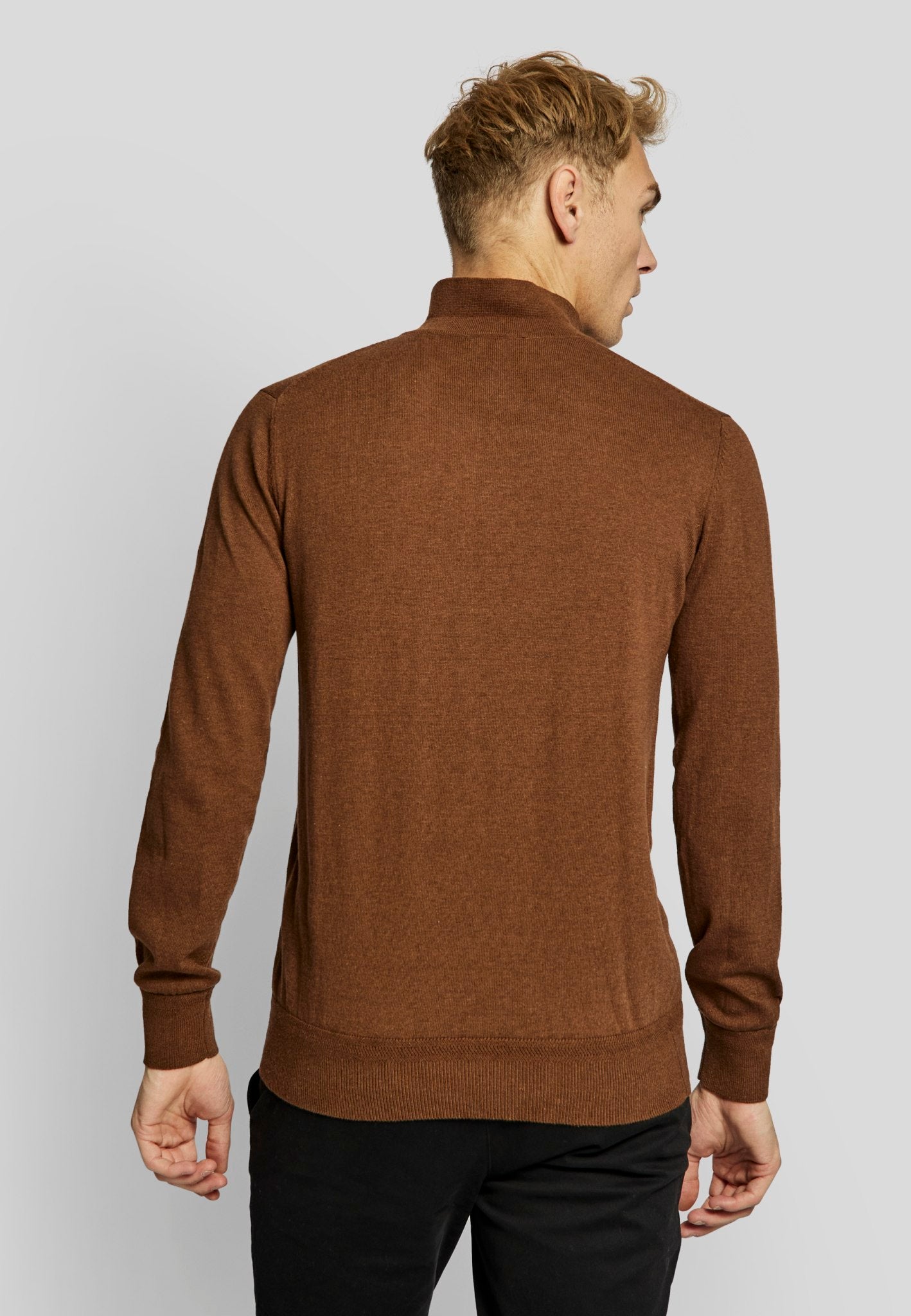 BS Marius regular fit Stickad tröja - Tobacco